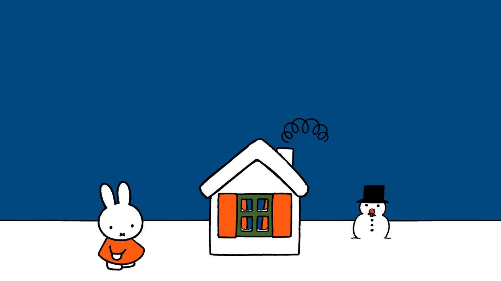 1600x900 Download Miffy Snowy Night Wallpaper