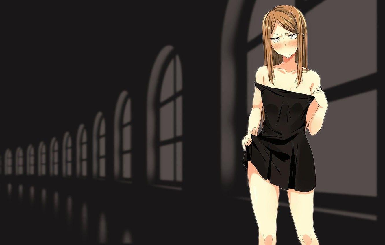 1332x850 Wallpaper girl, dress, blush, anime, blonde, manga, strong