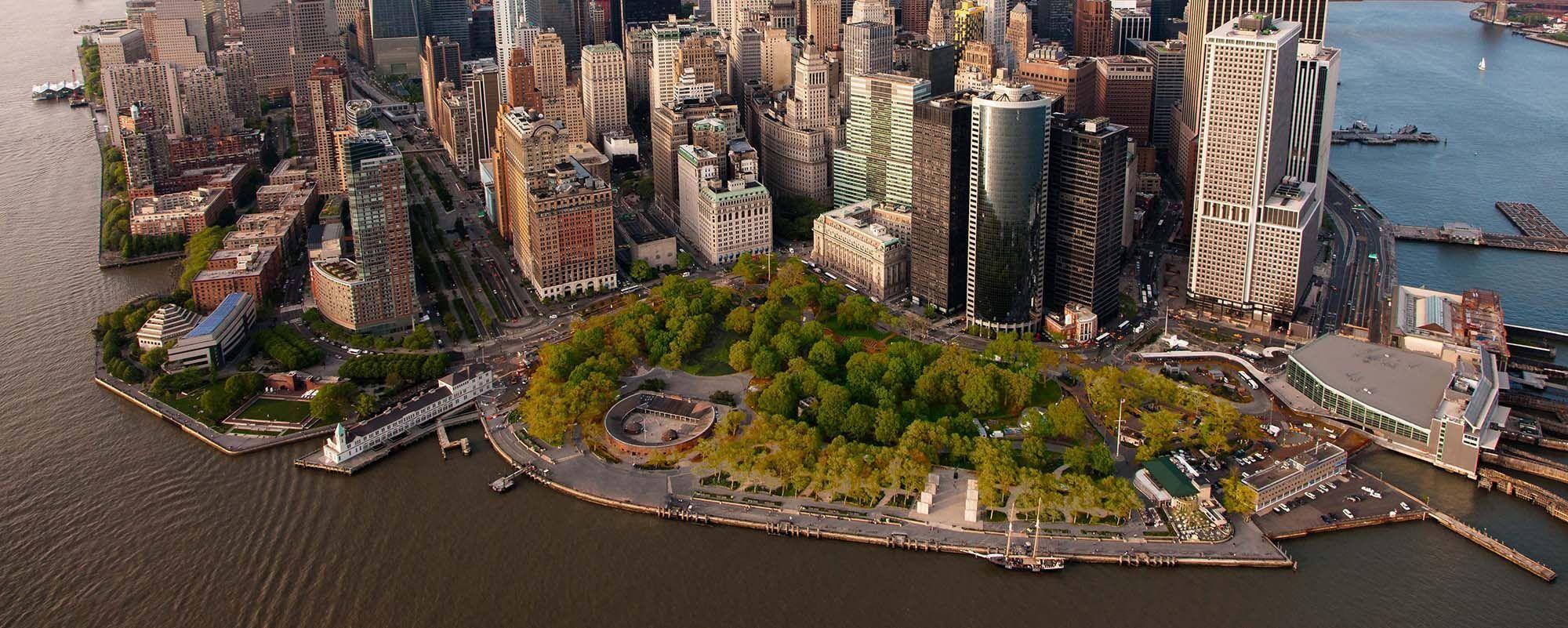 2000x801 Battery Park in NYC, gardens designed