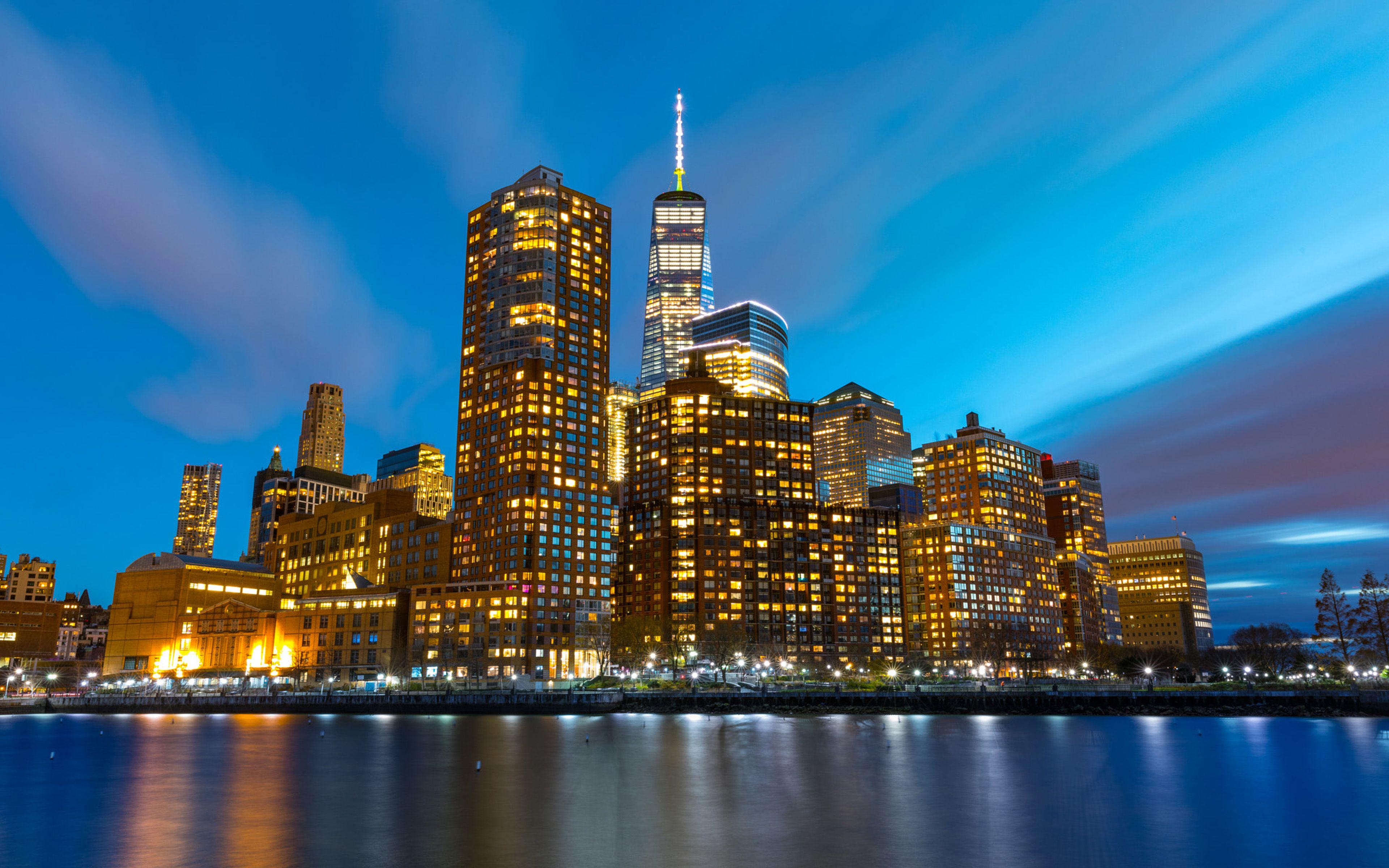 3840x2400 Battery Park City High Rise Residential Buildings Along