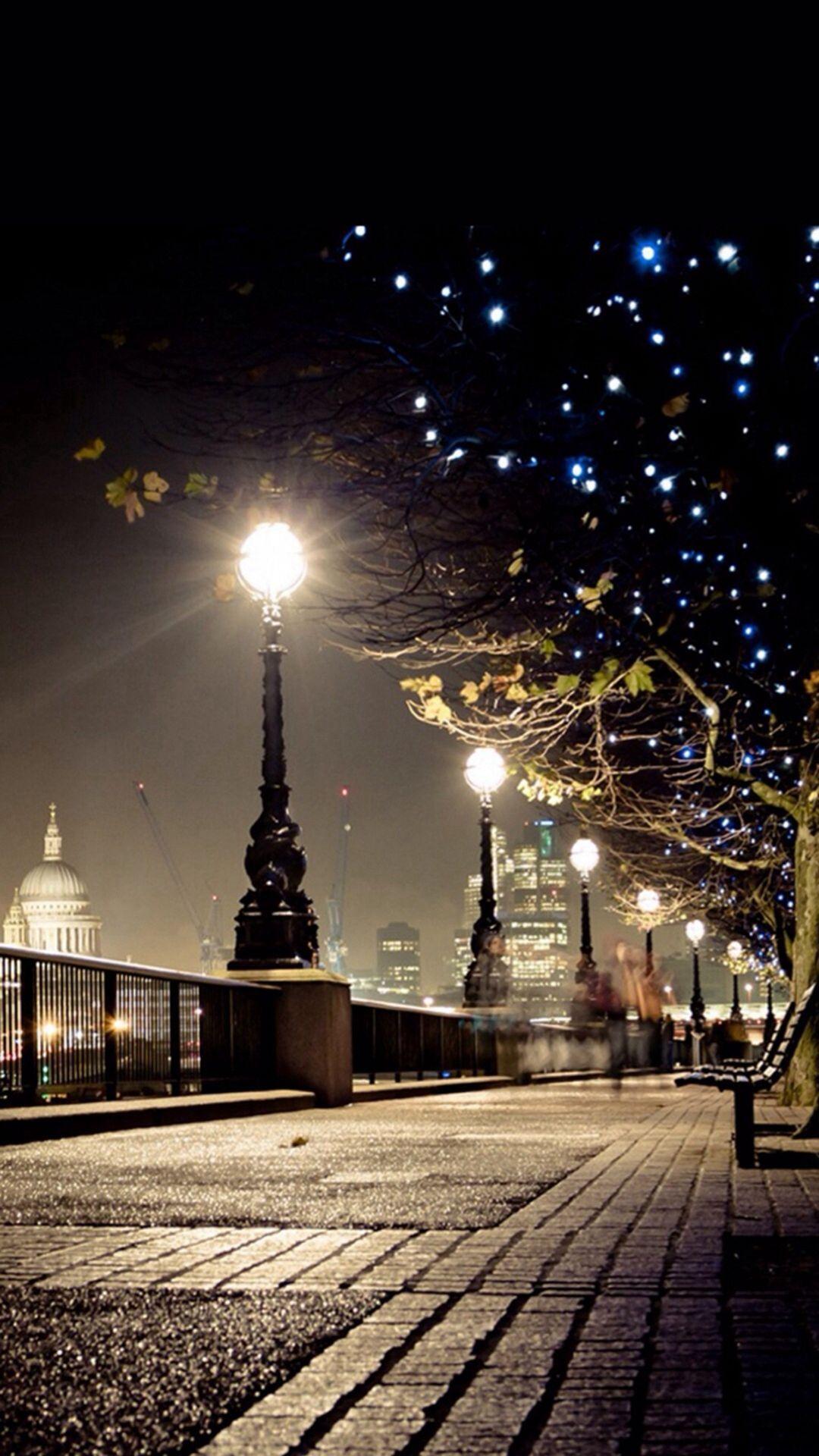 1080x1920 Dark Night Street Lamp Shiny Light #iPhone #plus