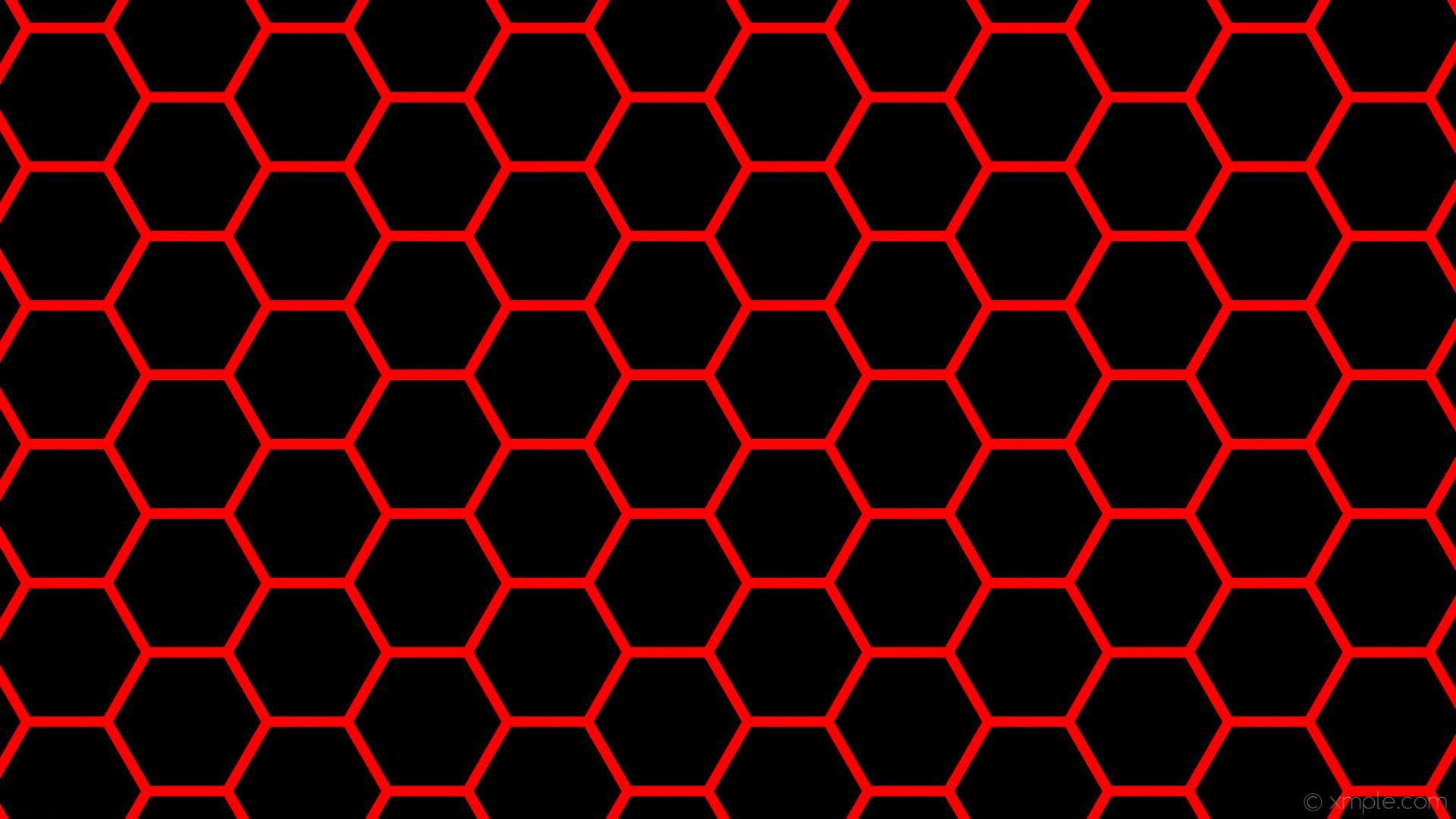 1920x1080 Red Honeycomb Wallpaper