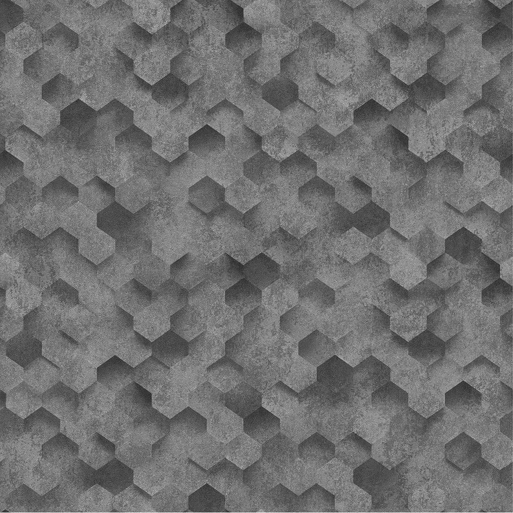 1000x1000 Idea of Art Gunmetal Honeycomb Wallpaper