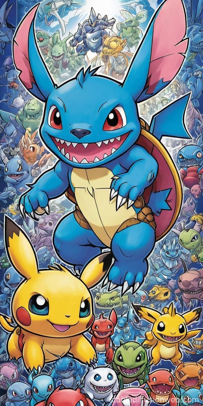 704x1408 Digital Monster Stitch Art. Stable
