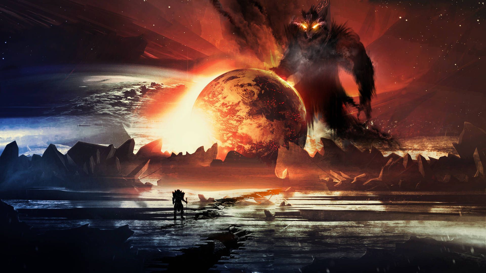 1920x1080 Monster Above The World Wallpaper