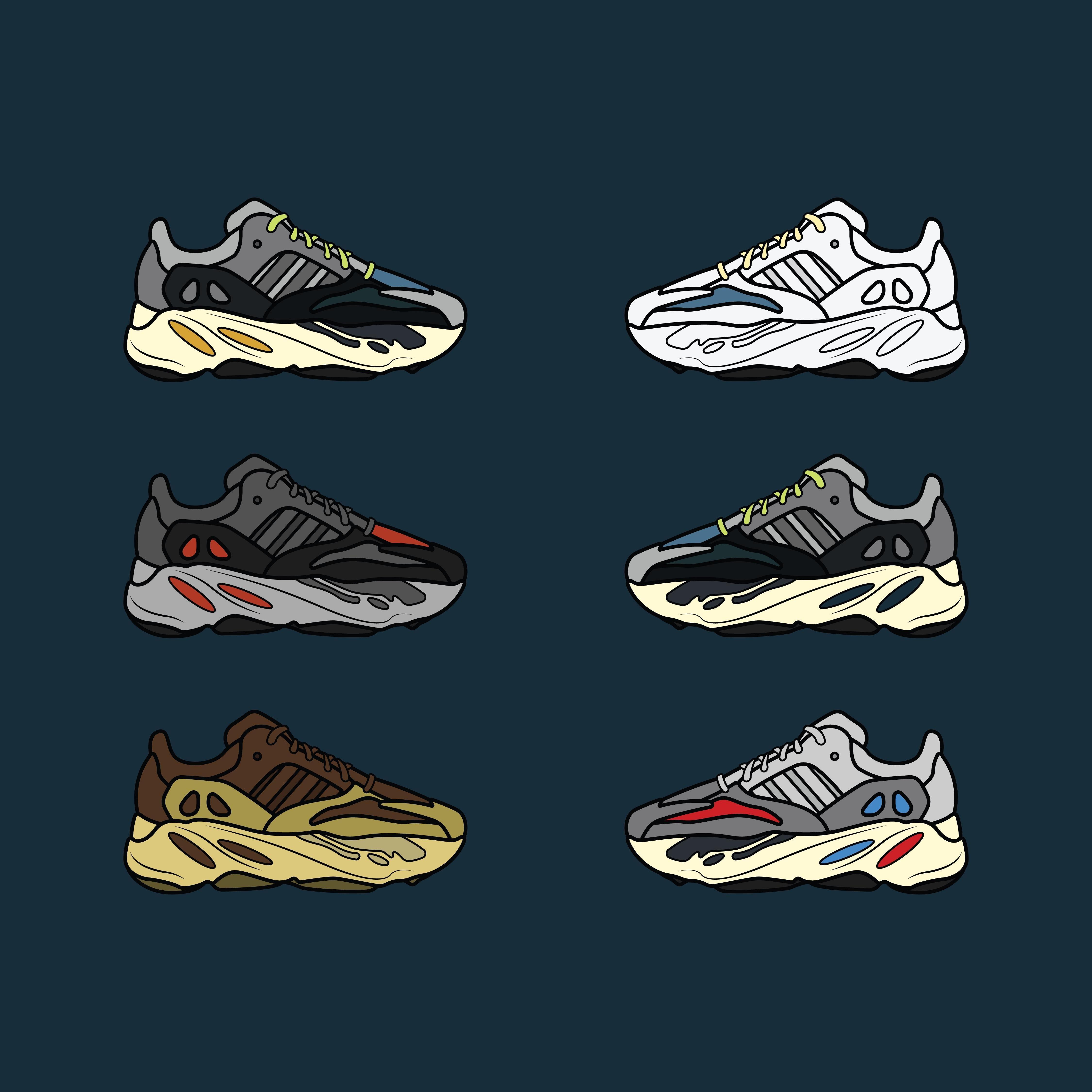 4500x4500 ART Yeezy Boost 700 Vector Art. Dessin de mode, Dessin, Mode