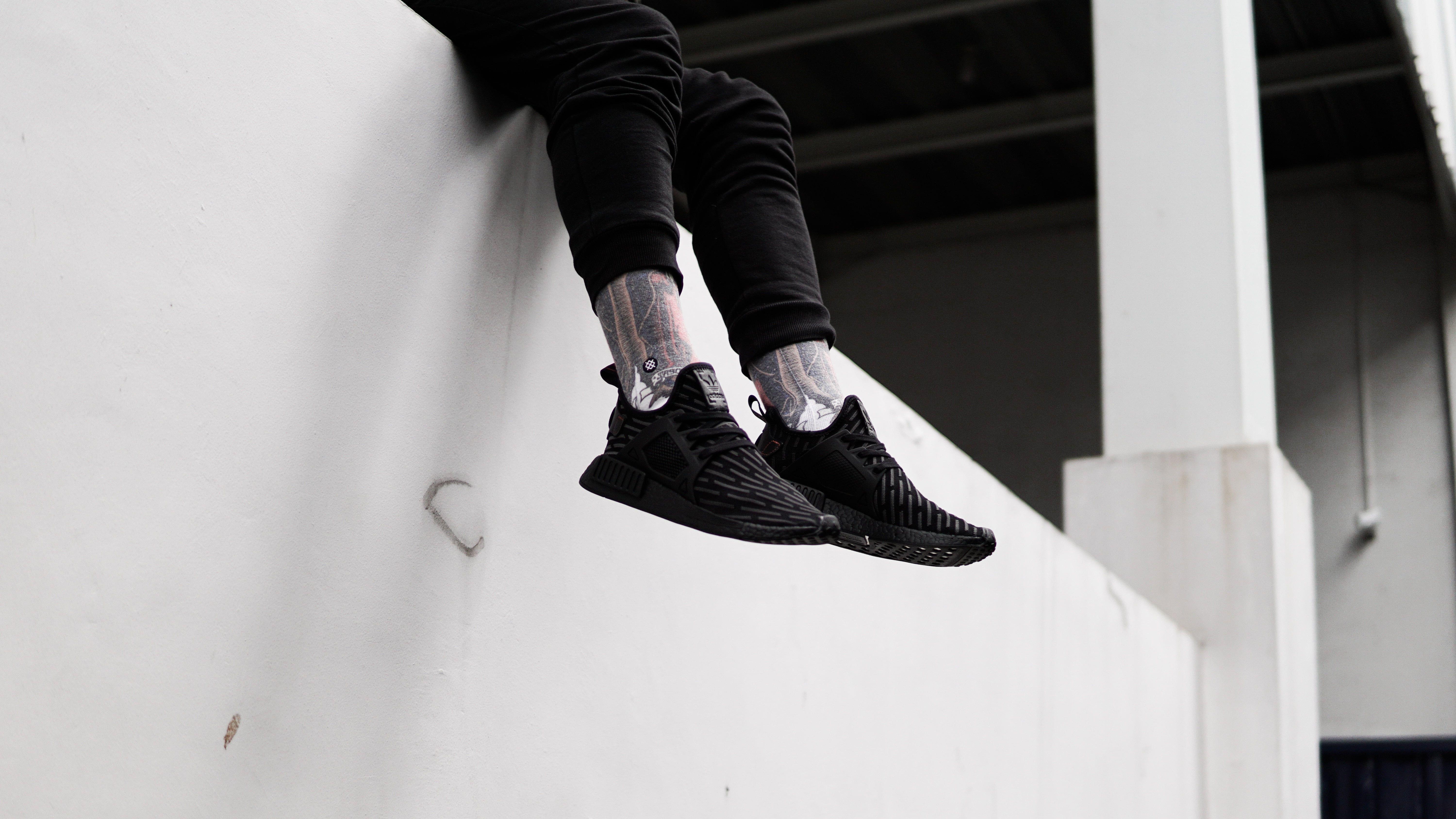 6000x3376 Pair of pirate black Adidas Yeezy Boost 350 HD wallpaper