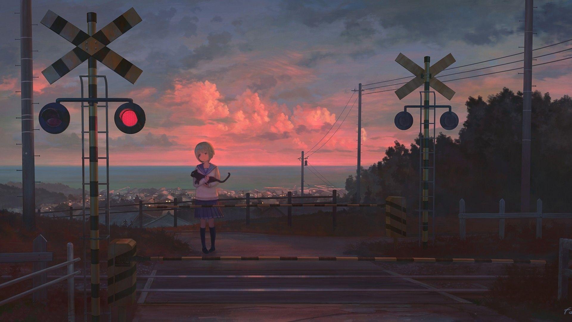 1920x1080 Anime Scenery Wallpaper HD Landscape, HD Wallpaper