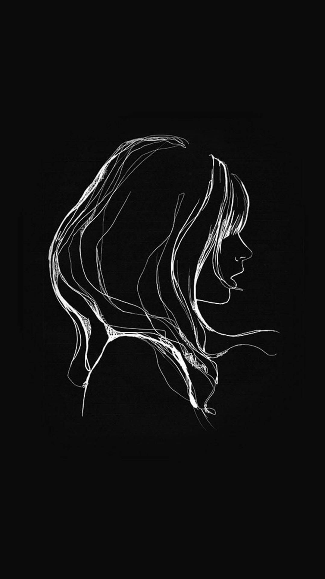 1079x1920 Dark Android Sad Girl Sketch Wallpaper