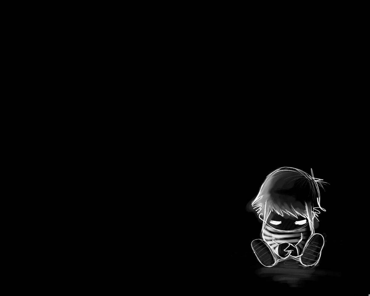 1280x1024 Pencil Sketch Sad Black Wallpaper
