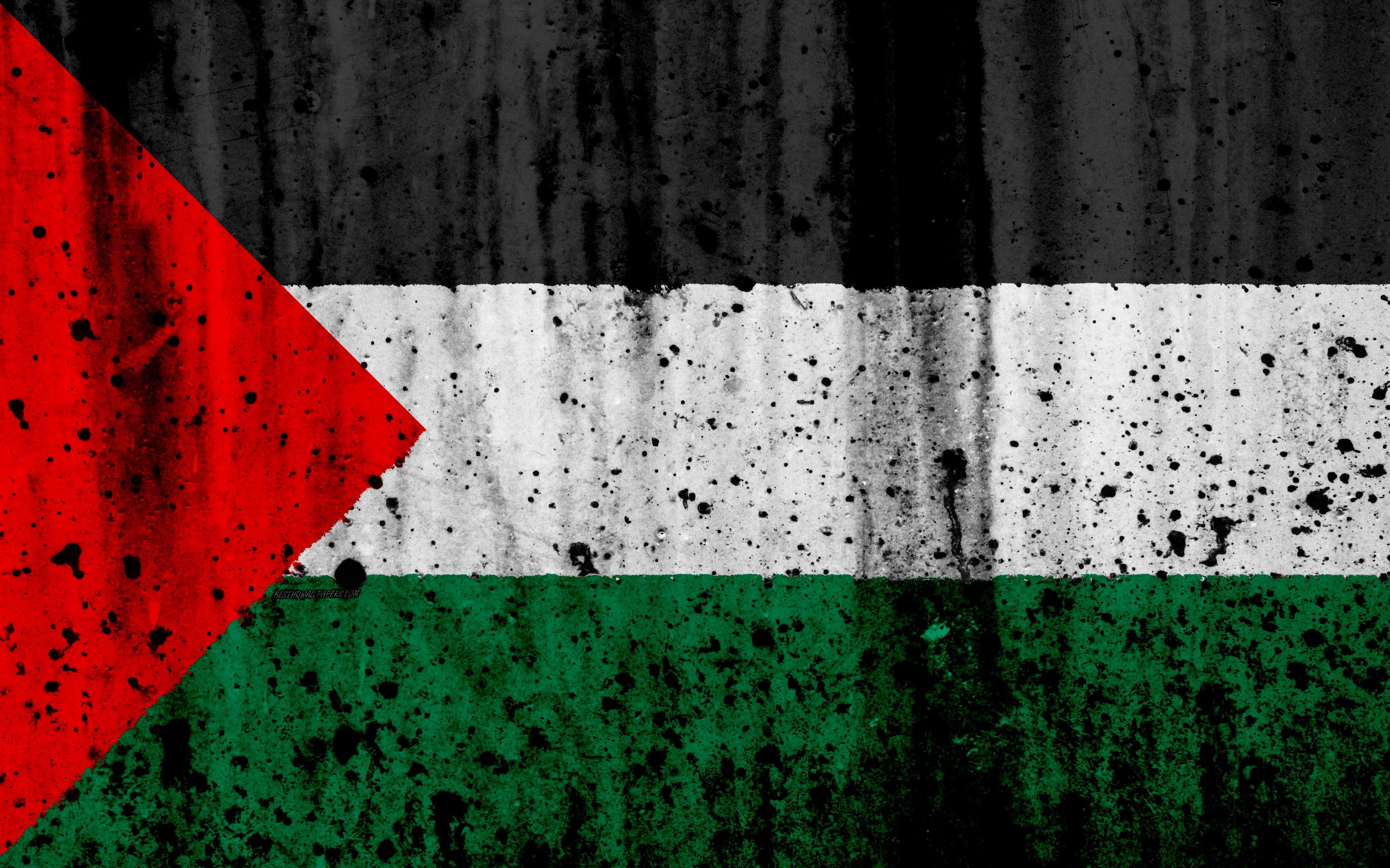 3840x2400 Tải xuống hình nền Cờ Palestine, 4k, grunge, cờ