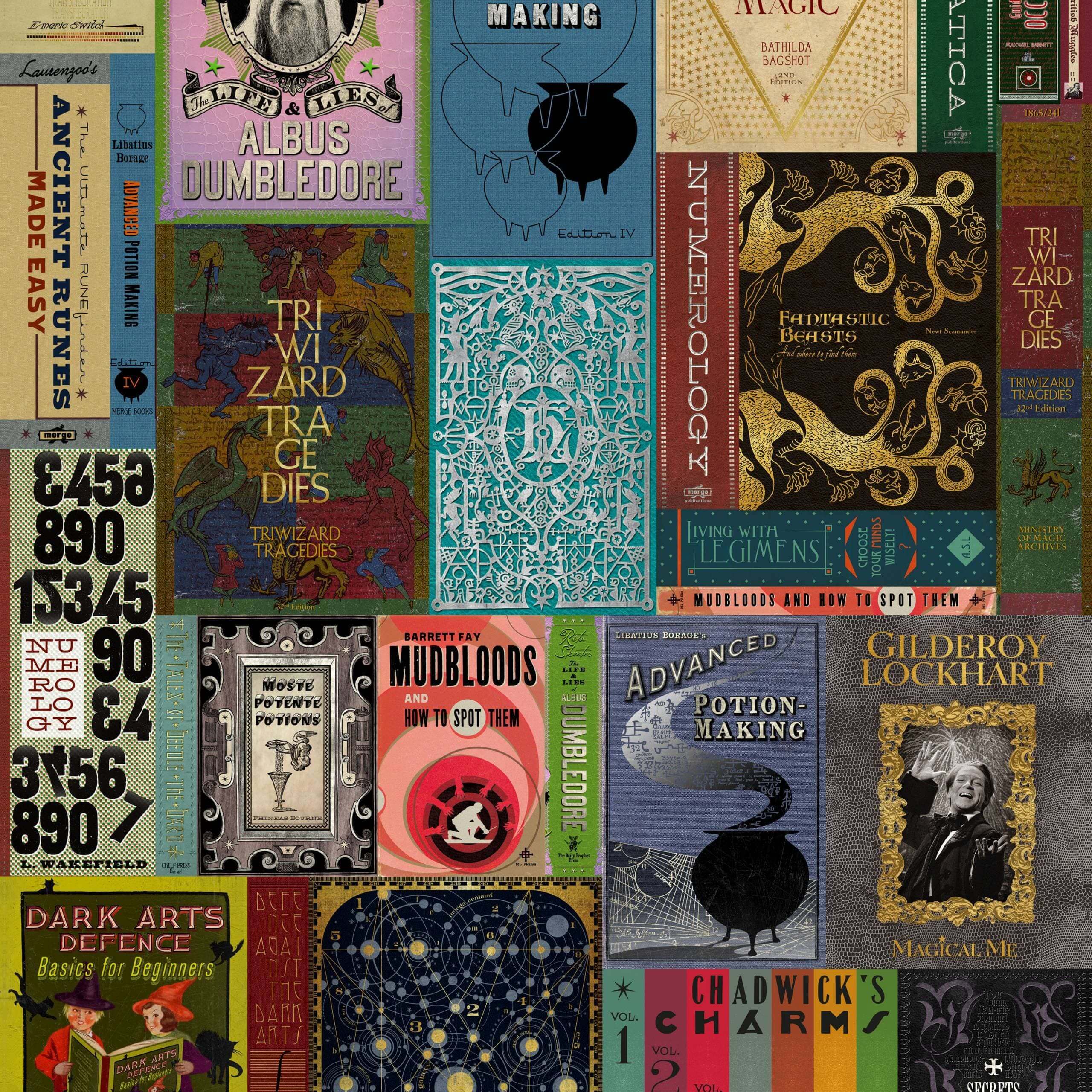 2560x2560 Hogwarts Library Book Covers Wallpaper