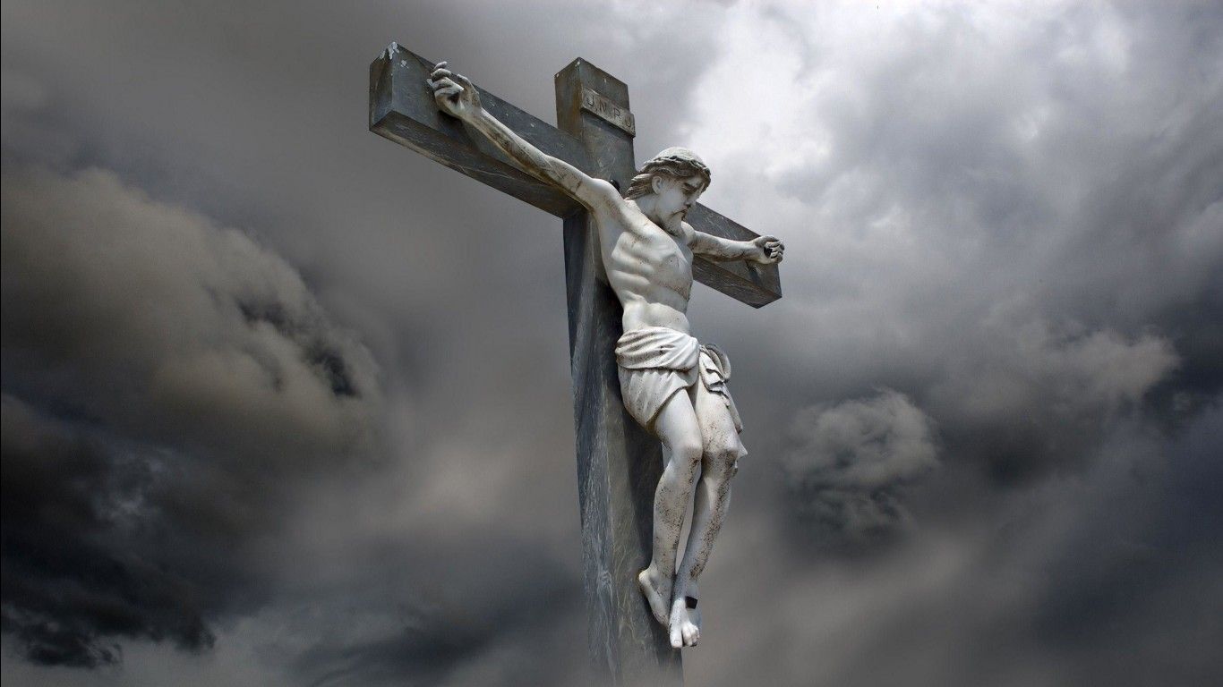 1366x768 Jesus Christ On Cross With Background