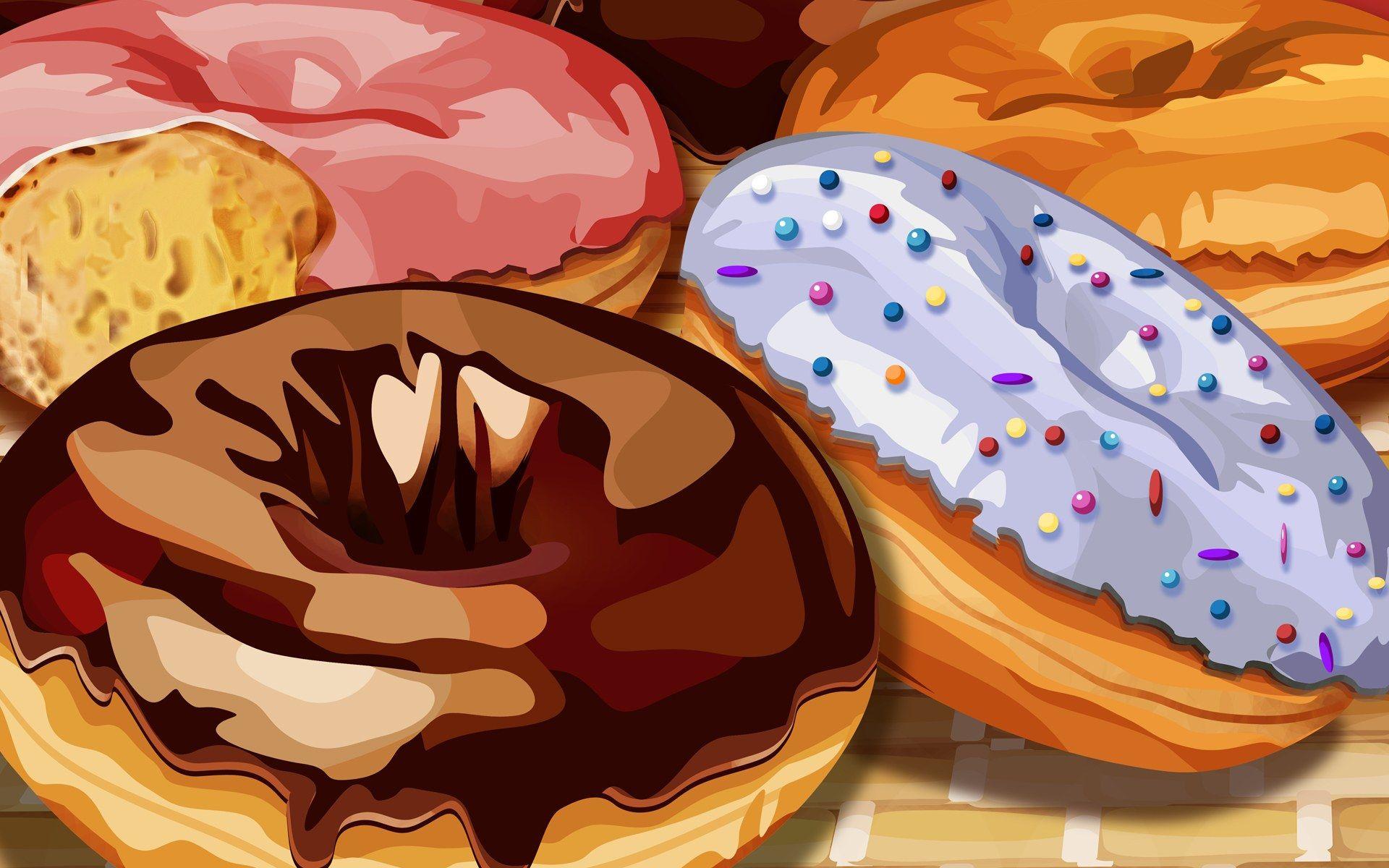 1920x1200 PSD Food illustrations 3196 doughnuts Donut illustration