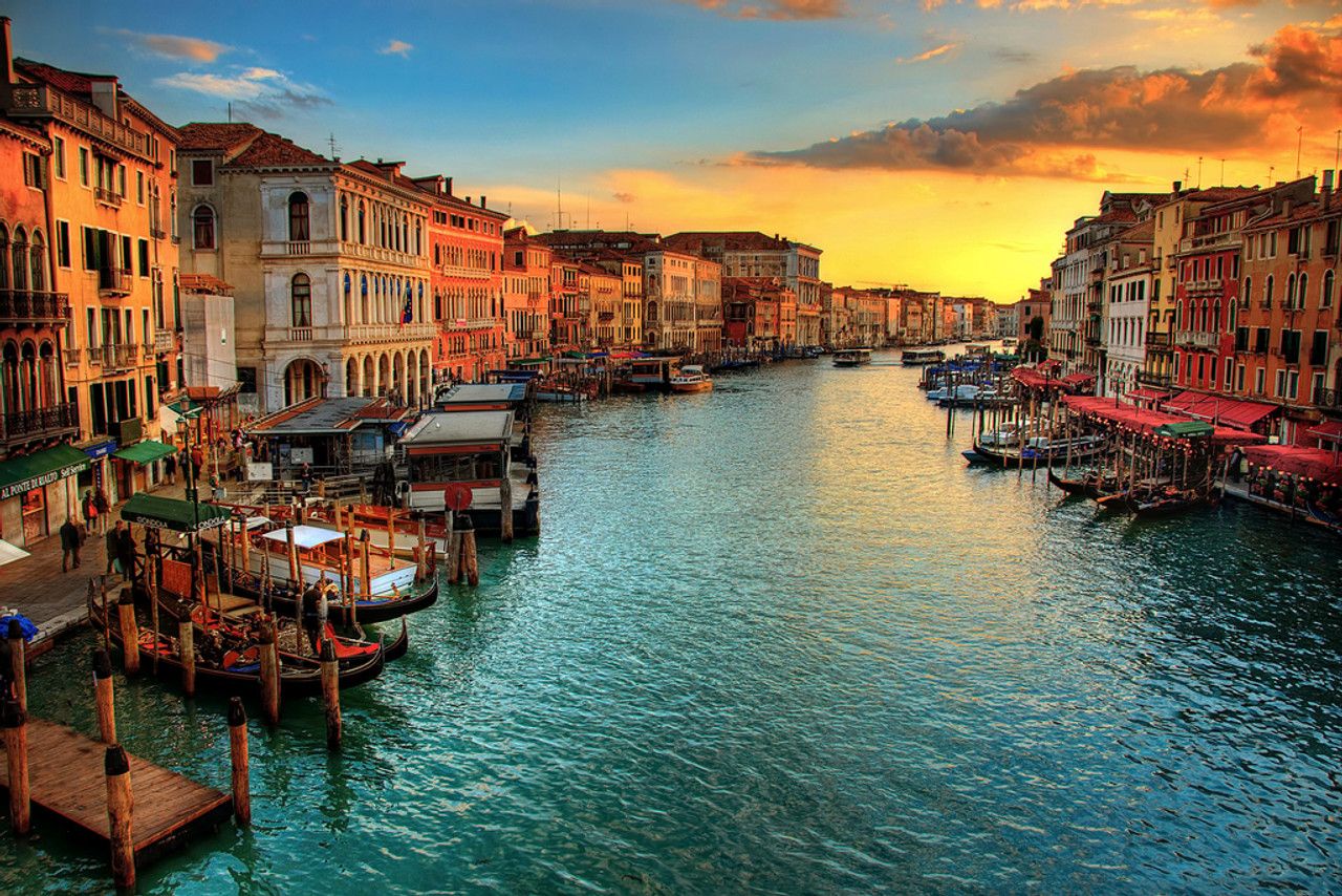 1280x854 Sunset in Venice Italy Europe Photo Photograph Cool Wall Art Print Poster 18x12