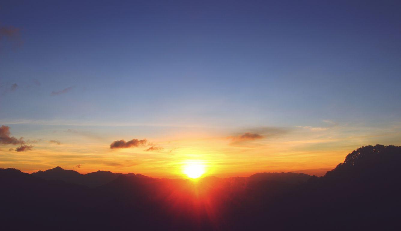 1336x768 mountains, sunset, sky HD Laptop Wallpaper, HD