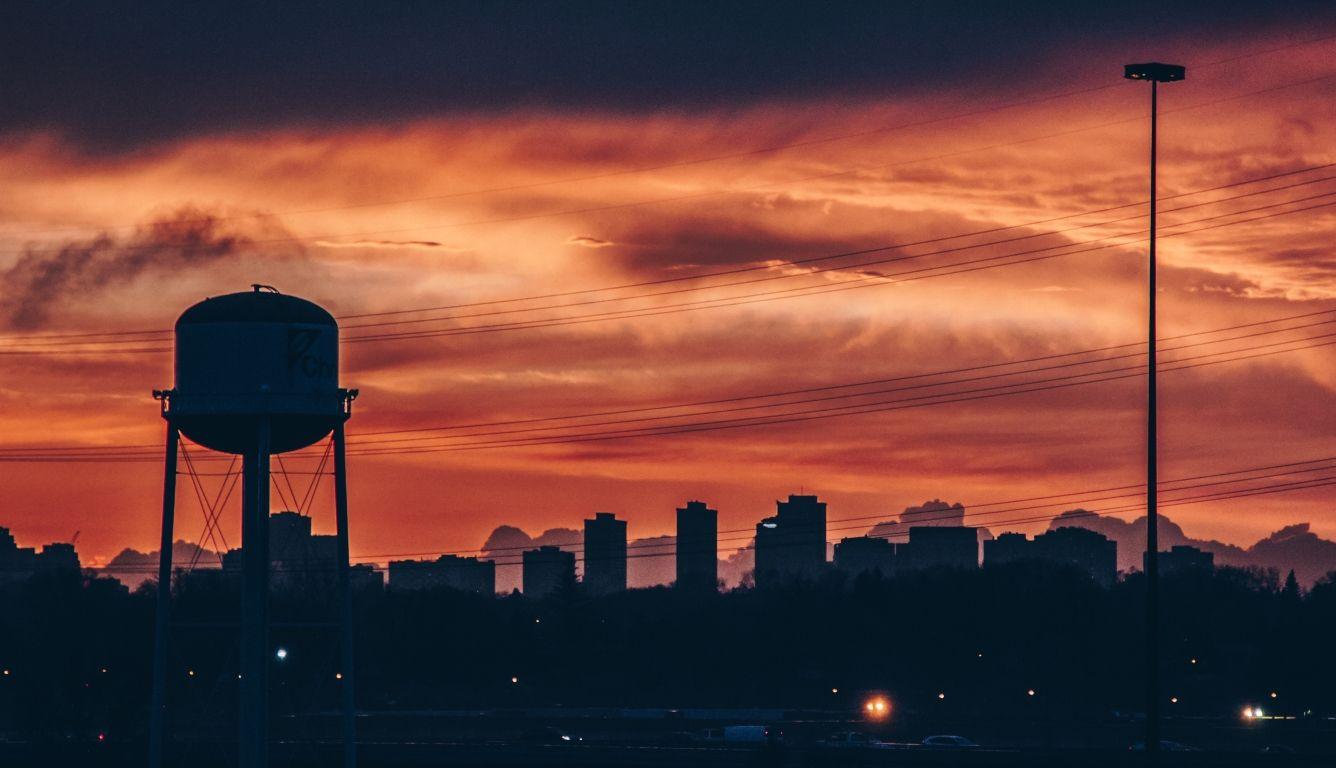 1336x768 city, sunset, buildings HD Laptop Wallpaper, HD