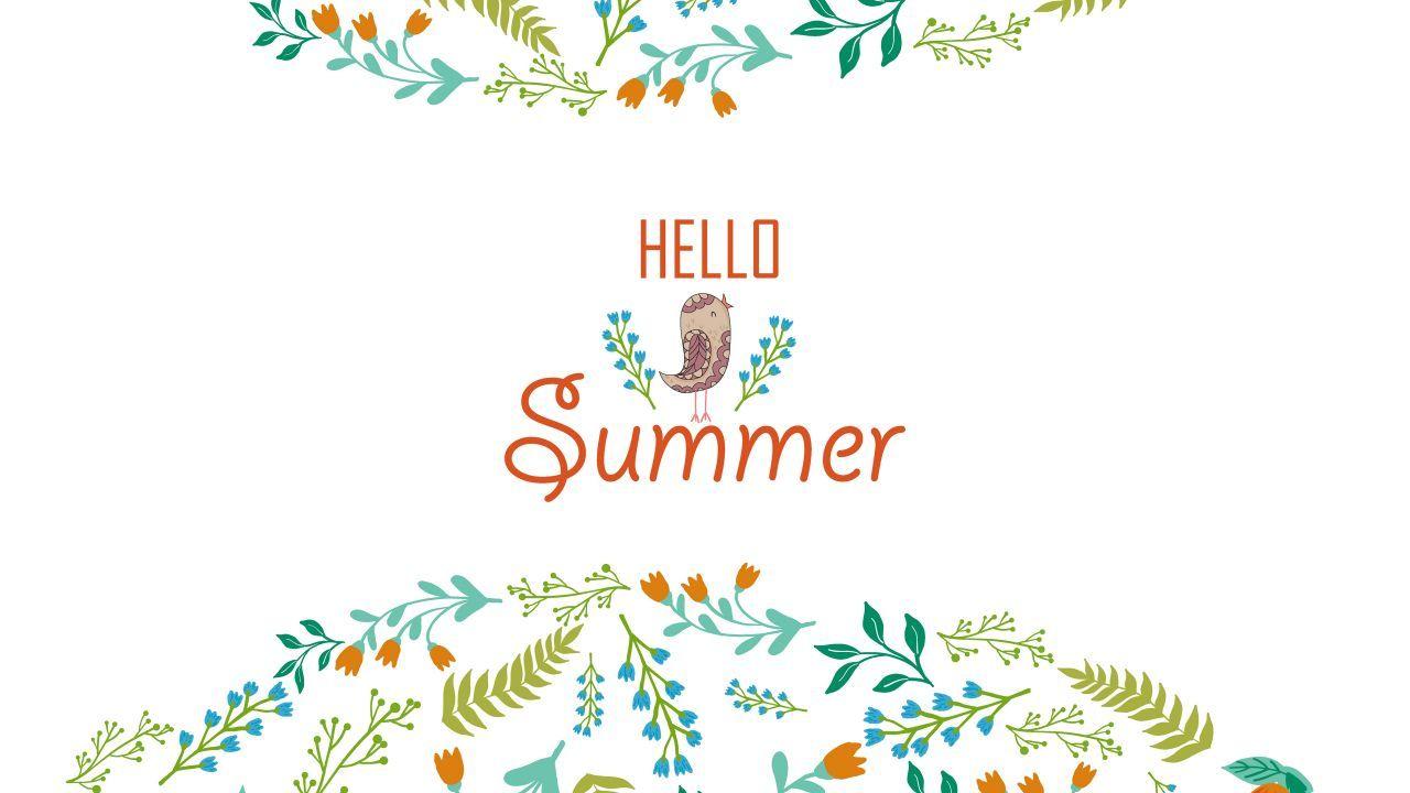 1280x720 Wallpaper Hello Summer, Floral, Flowers, Design, 4K