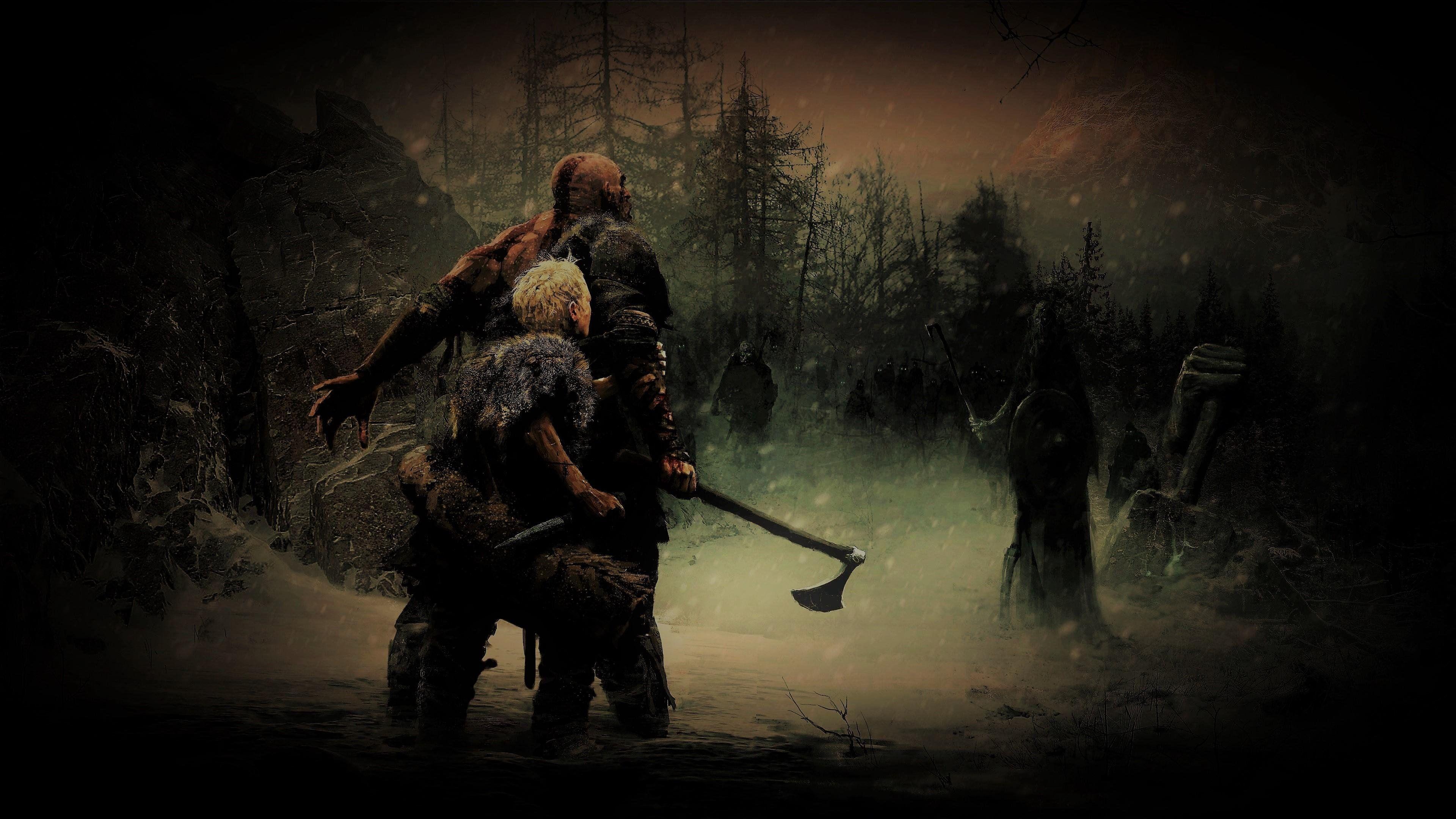 3840x2160 GOD OF WAR PS Art 4K wallpaper