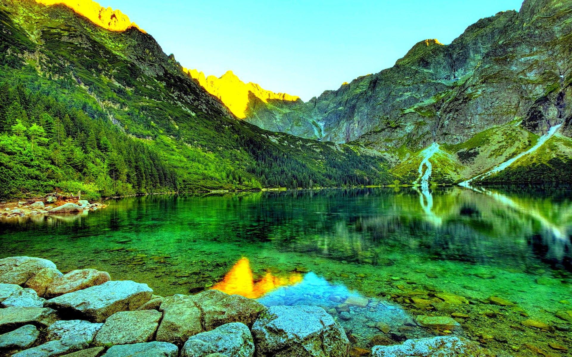 Green Mountains And Lake In Norway High Resolution Wallpaper