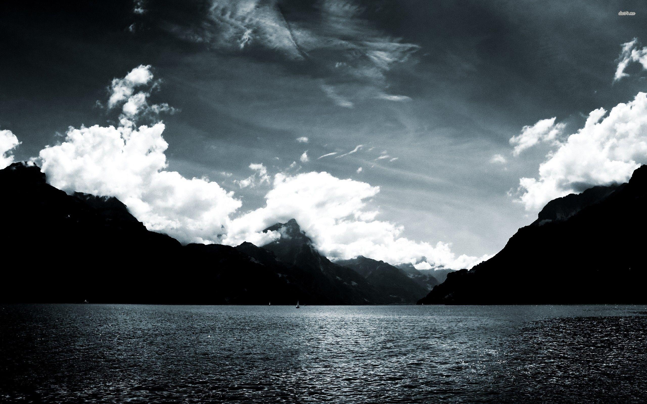 2560x1600 Dark mountain lake wallpaper wallpaper