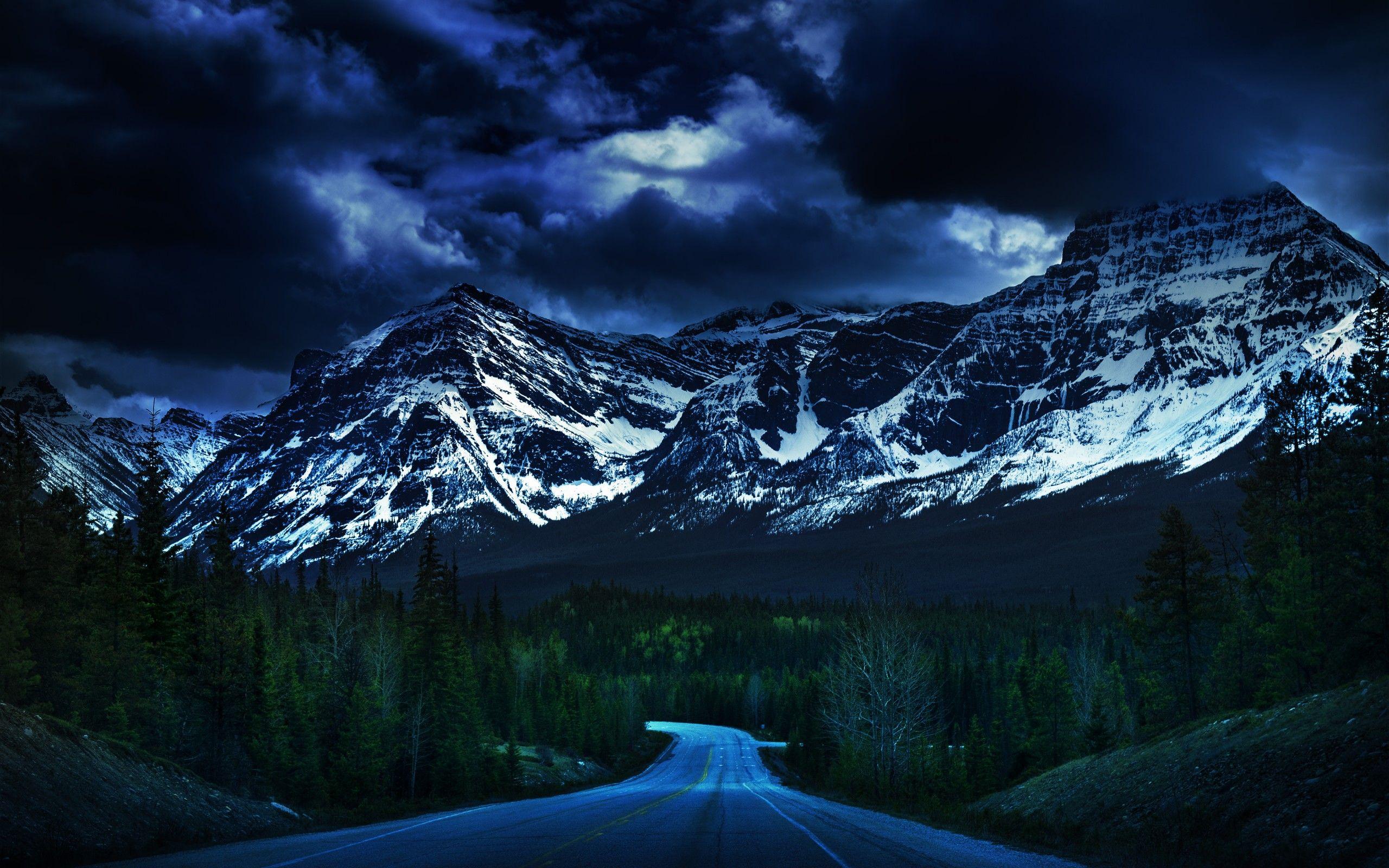 2560x1600 Dark Clouds over Mountain Road HD Wallpaper. Background Image
