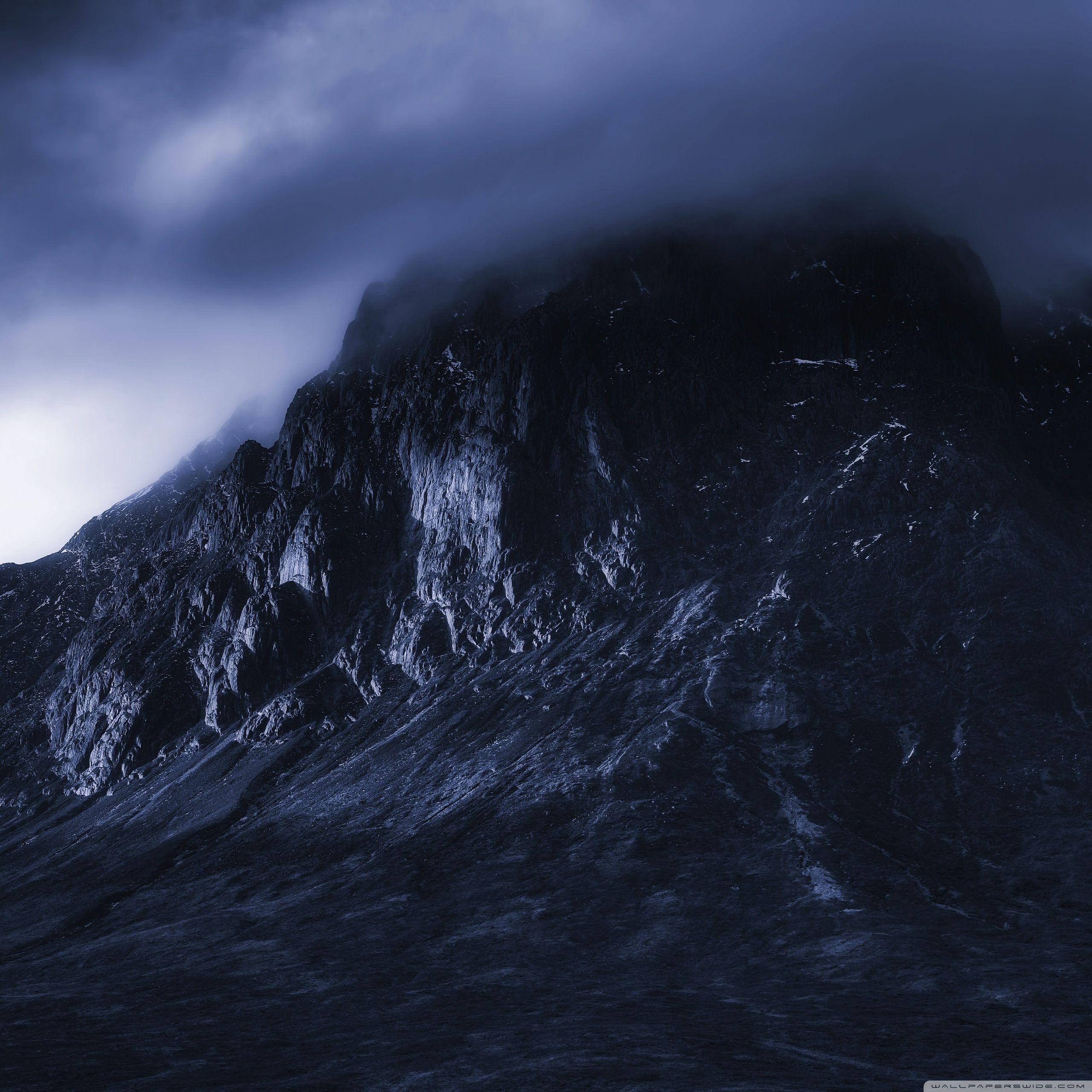 2560x2560 Dark Mountain Background 4k