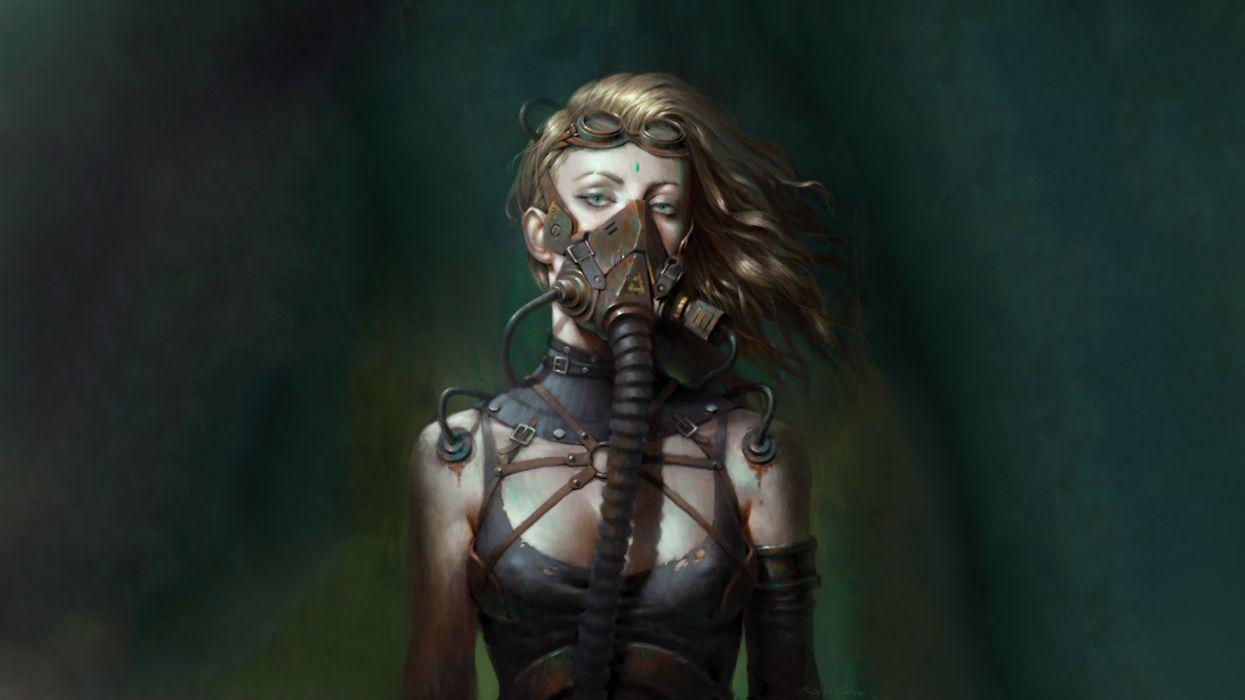 1245x700 Artist Girl Wearing Mask Cyberpunk woman fantasy beauty