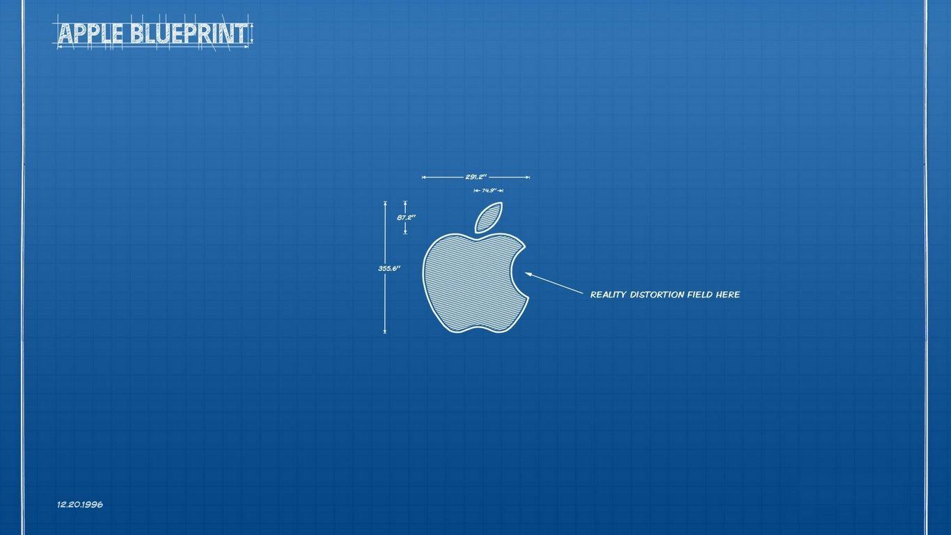 1366x768 Download wallpaper 1366x768 apple, white, blue, blueprint