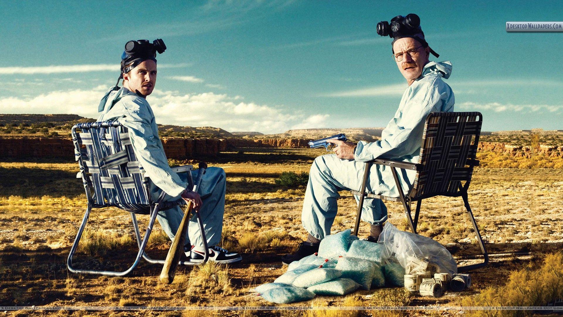 1920x1080 Bryan Cranston & Aaron Paul Sitting On Chairs In Breaking