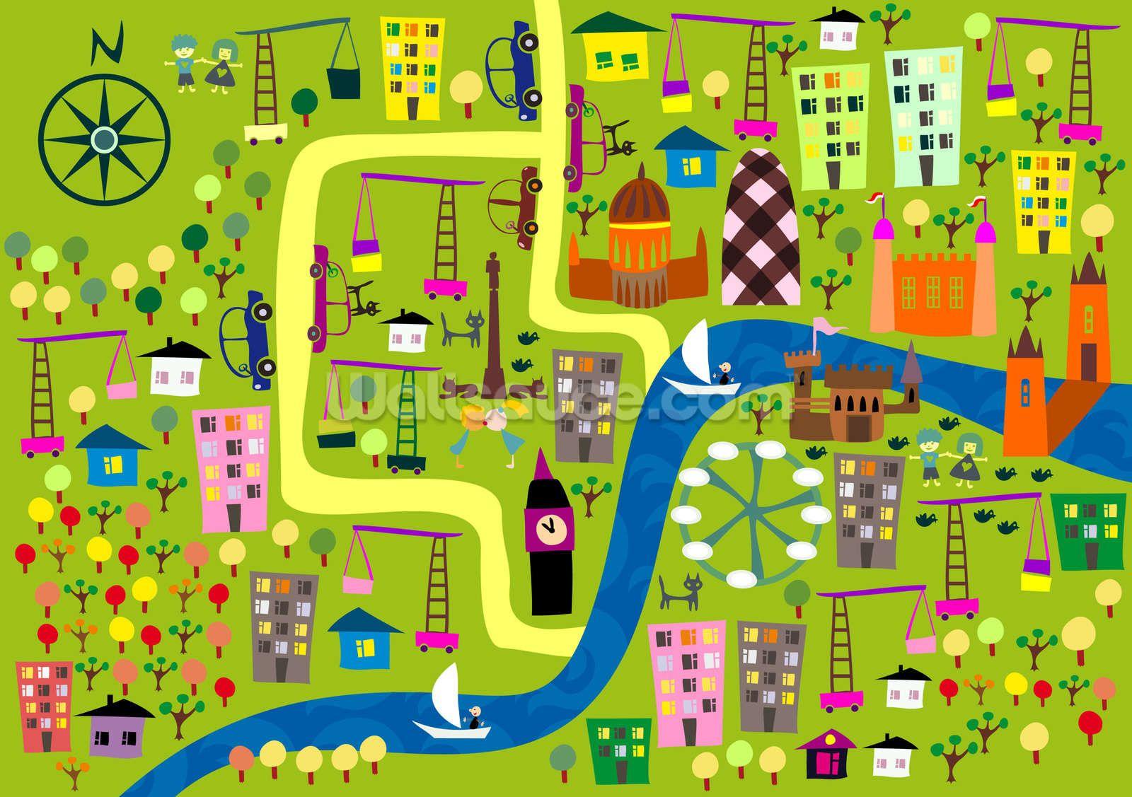 1600x1127 Cartoon Map of London