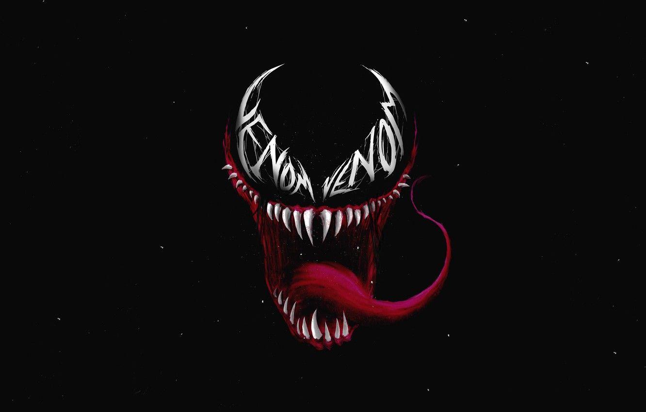 1332x850 Wallpaper language, teeth, art, mouth, black background, comic