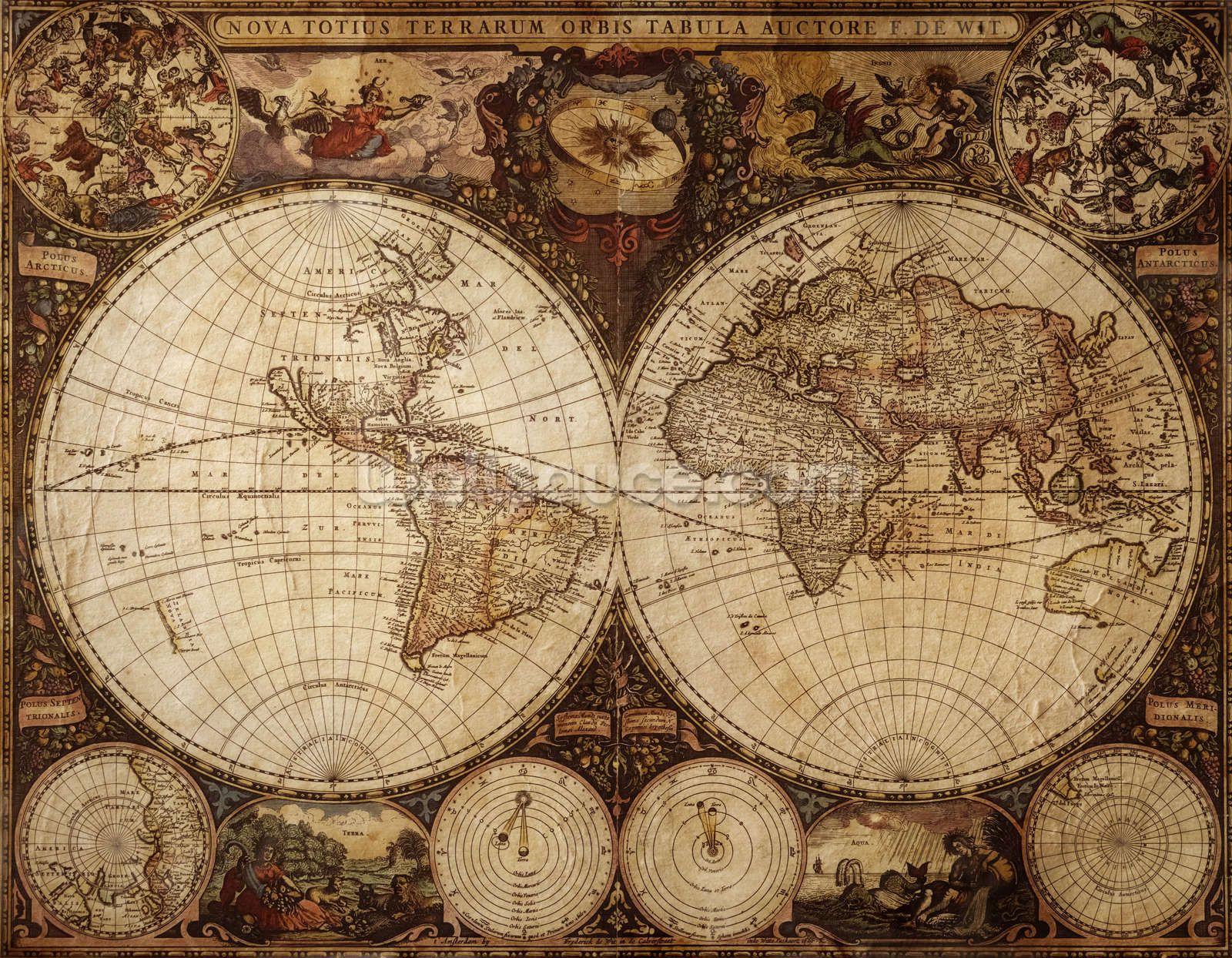 1600x1244 Vintage World Map
