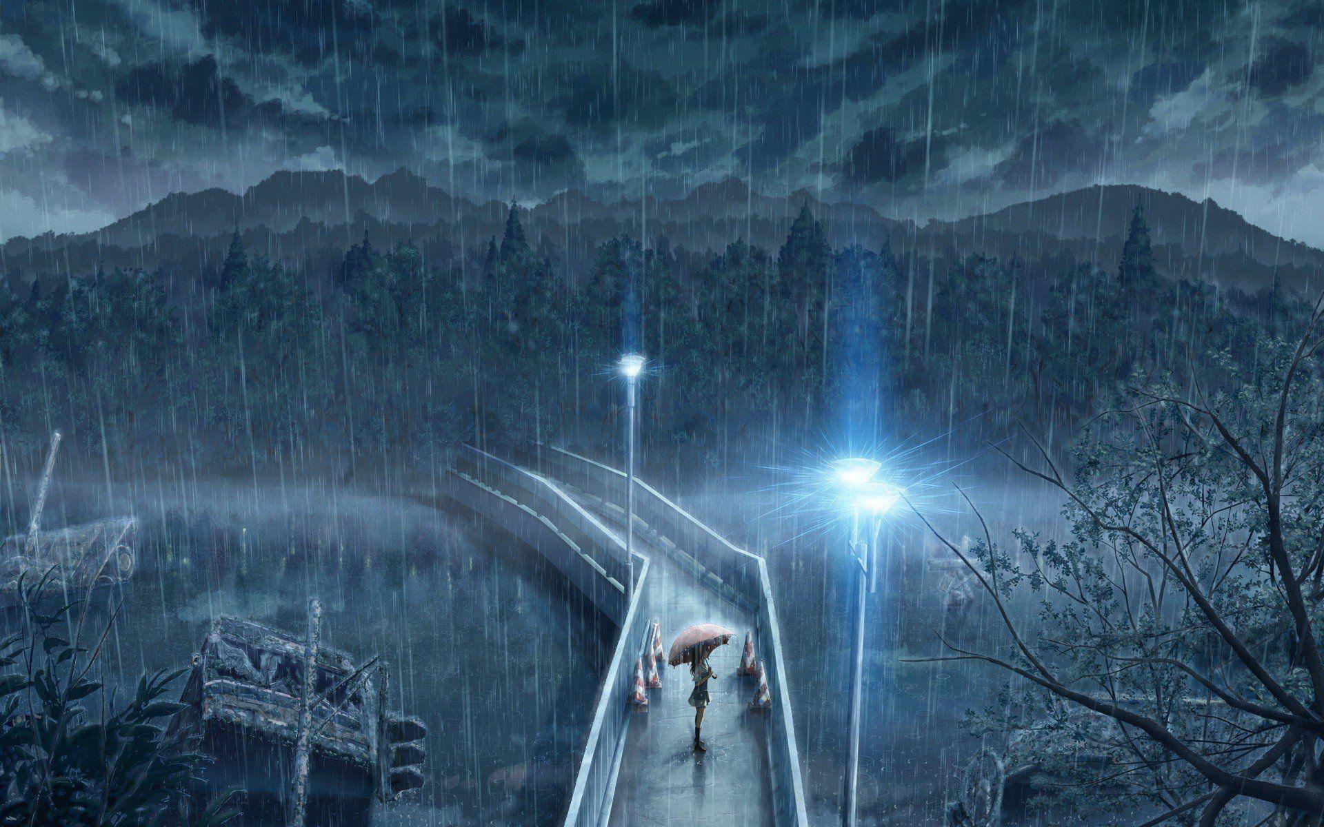 Through The Rain Anime Girl Walk Ultra HD Desktop Background Wallpaper for  4K UHD TV : Tablet : Smartphone