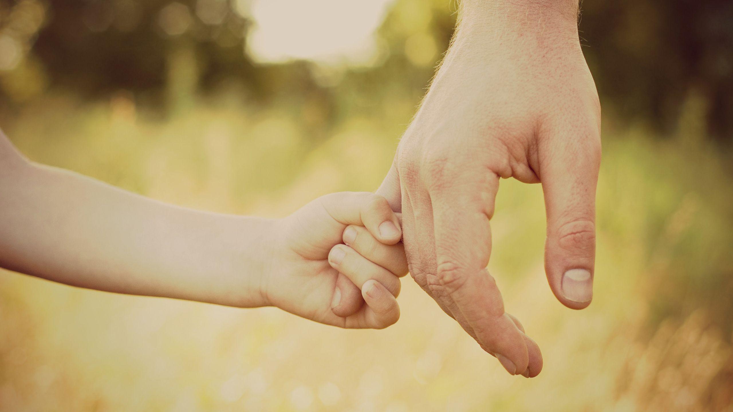 2560x1440 son, dad, daughter, hands, love, kids, children