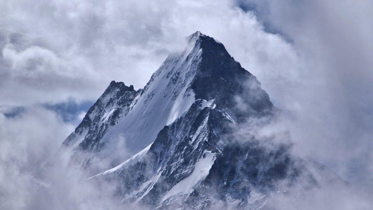 1245x700 Snow Mountain Clouds Winter Nature Landscape wallpaper