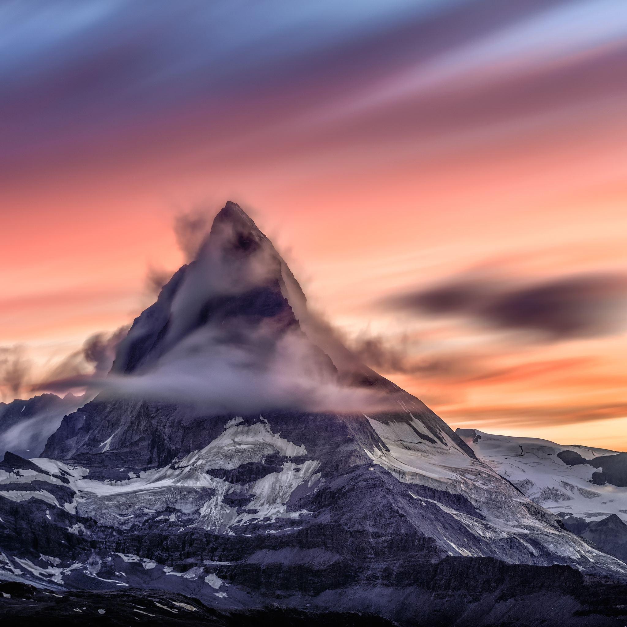 2048x2048 Cloud Mountain Snowcapped 4k iPad Air HD 4k