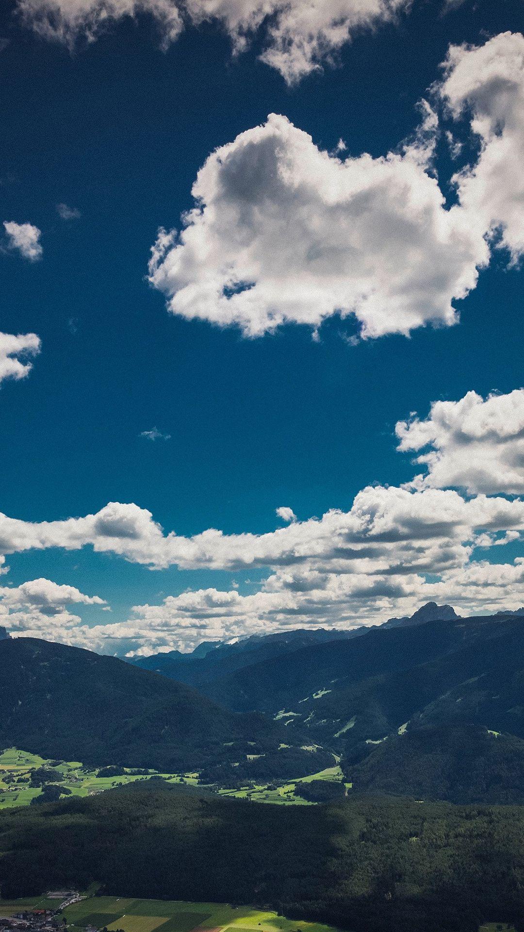 1080x1920 Nature Sky Cloud Mountain Green Summer iPhone 8 Wallpaper