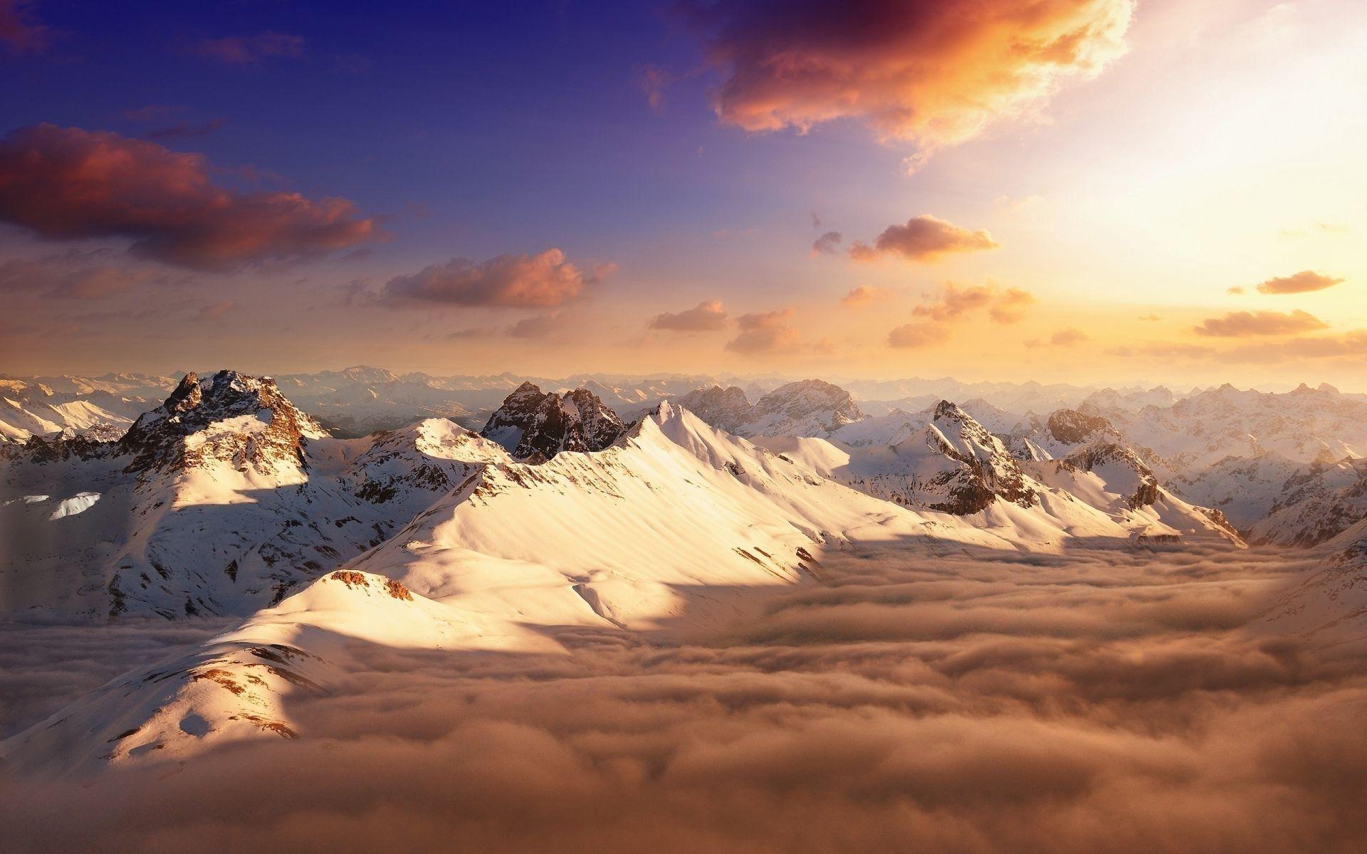 1920x1200 Clouds mountains sky