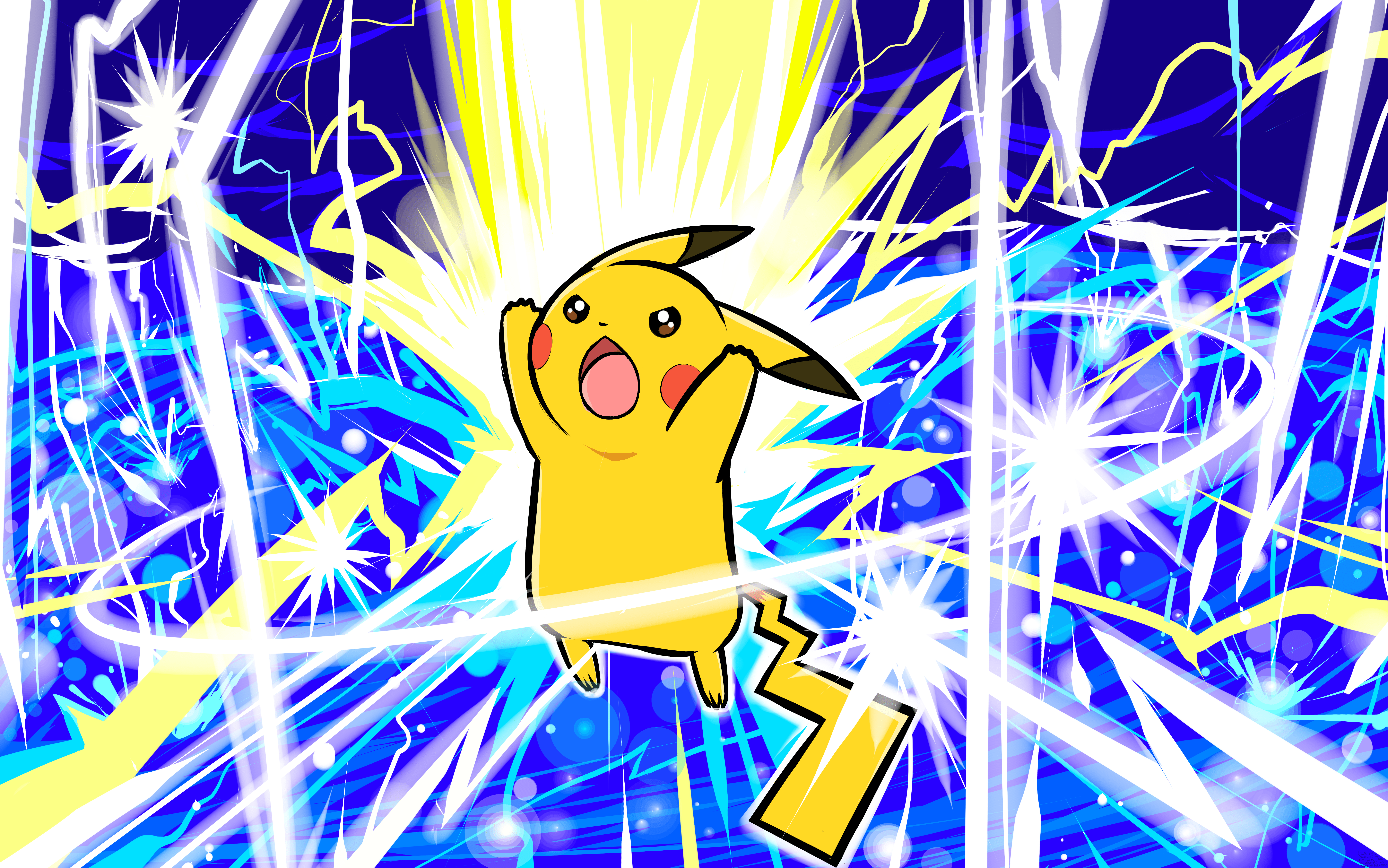 7100x4440 Pikachu. Thunder 4k Ultra HD Wallpaper