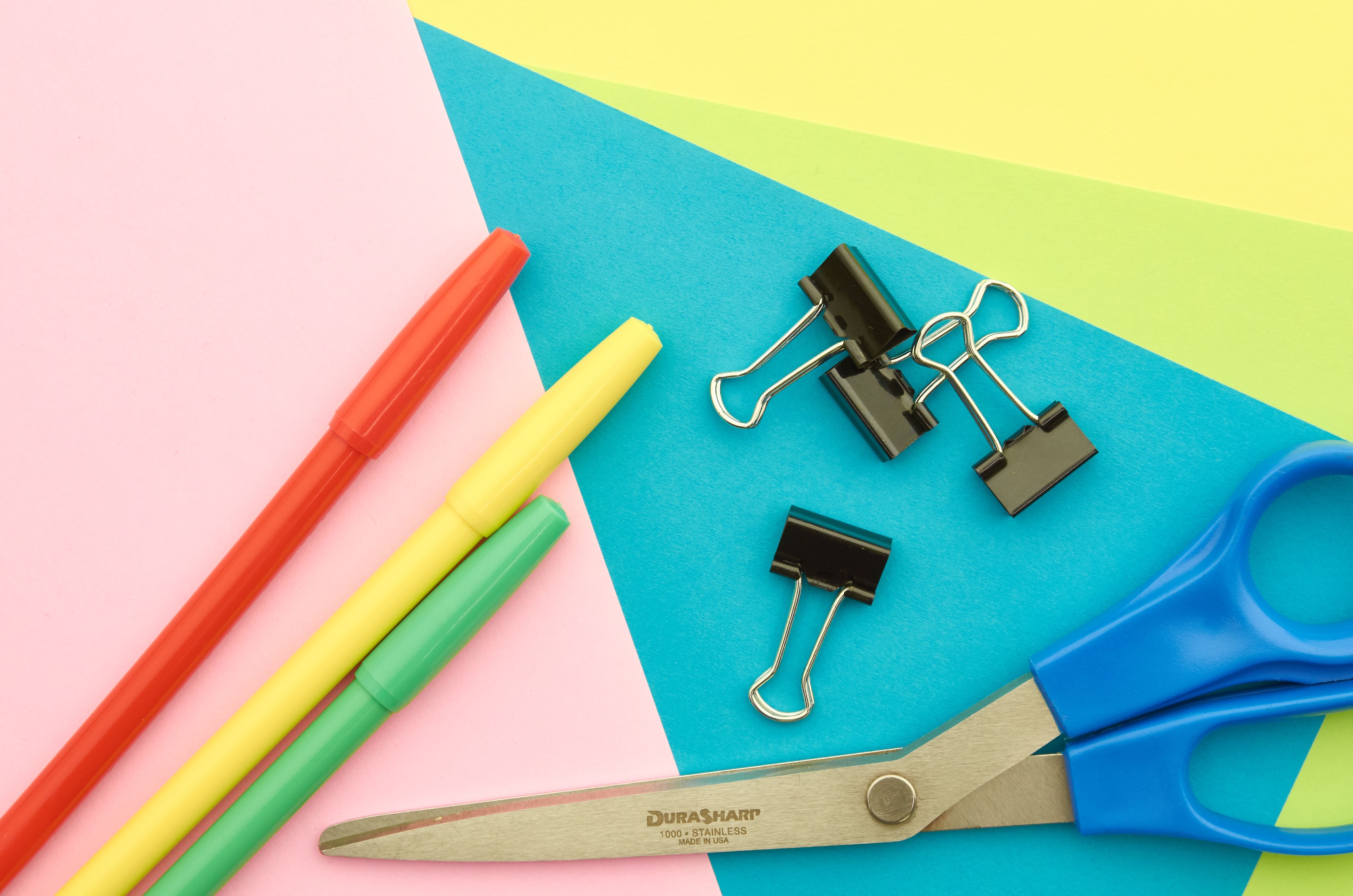 4928x3264 Office Supplies Background Royalty Free