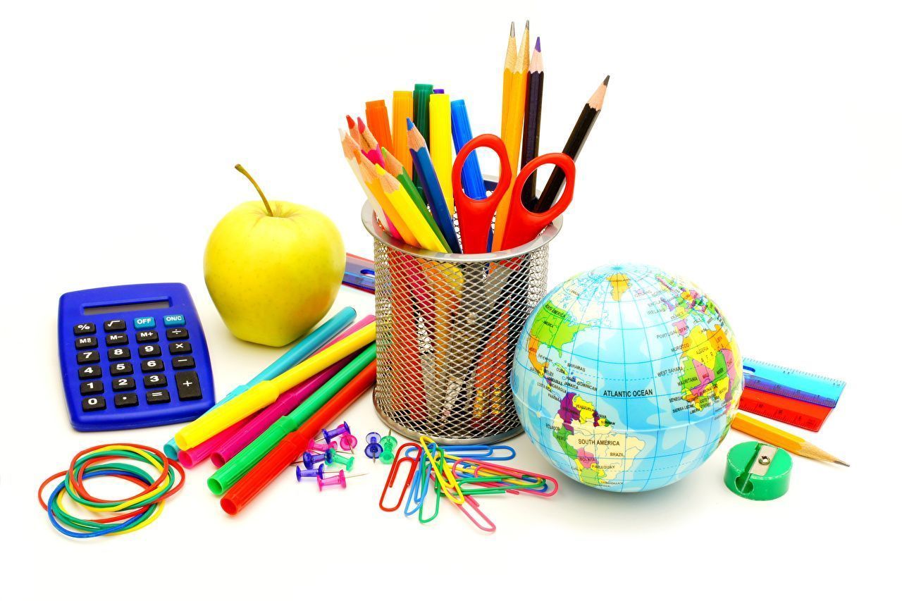 1280x853 Pencils Globe Apples White background