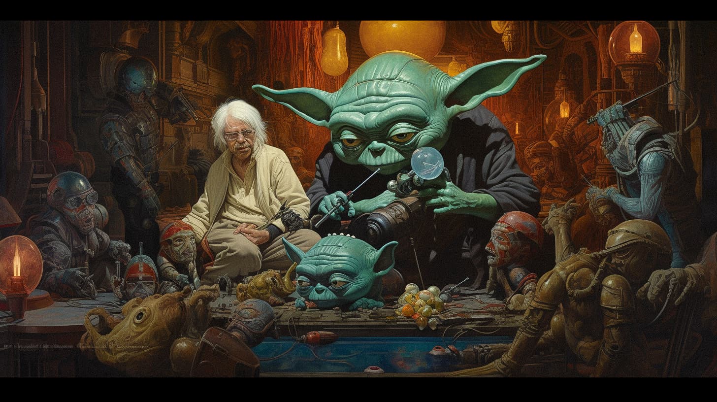 1456x816 George Lucas Midjourney style. Andrei