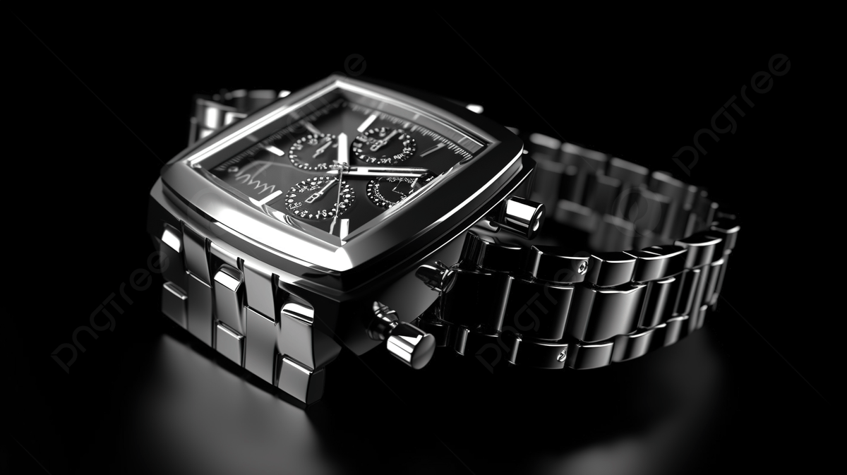1200x673 Silver Wristwatch Atop Cube