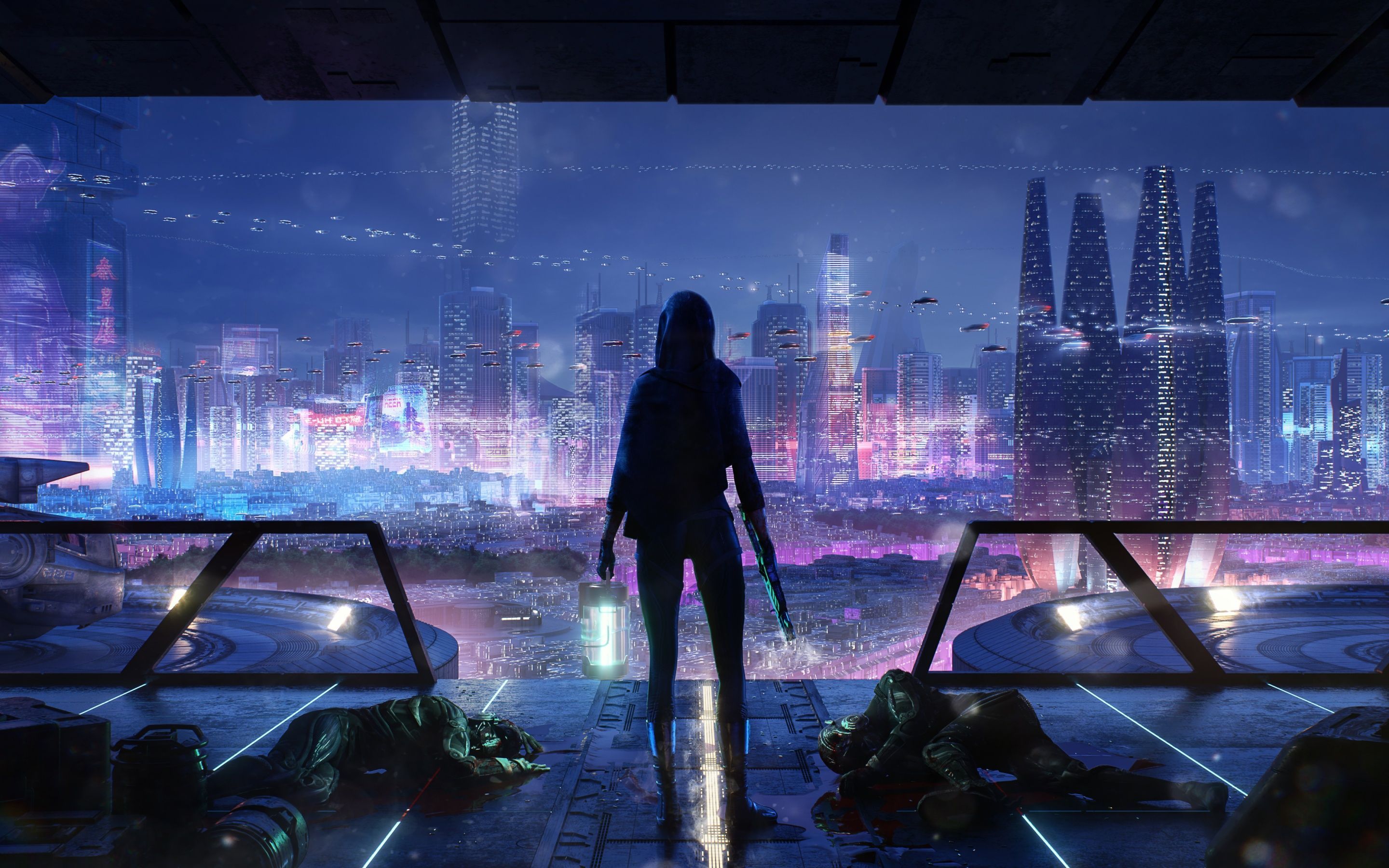 2880x1800 Cyberpunk Wallpaper 4K, Hunter