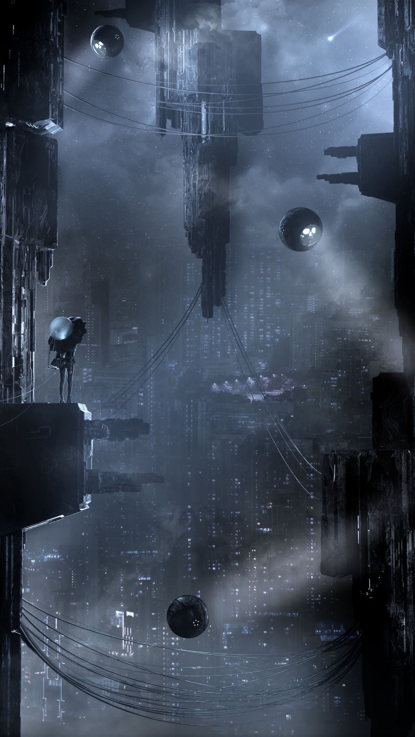 1440x2560 Dark Sci Fi iPhone Wallpaper