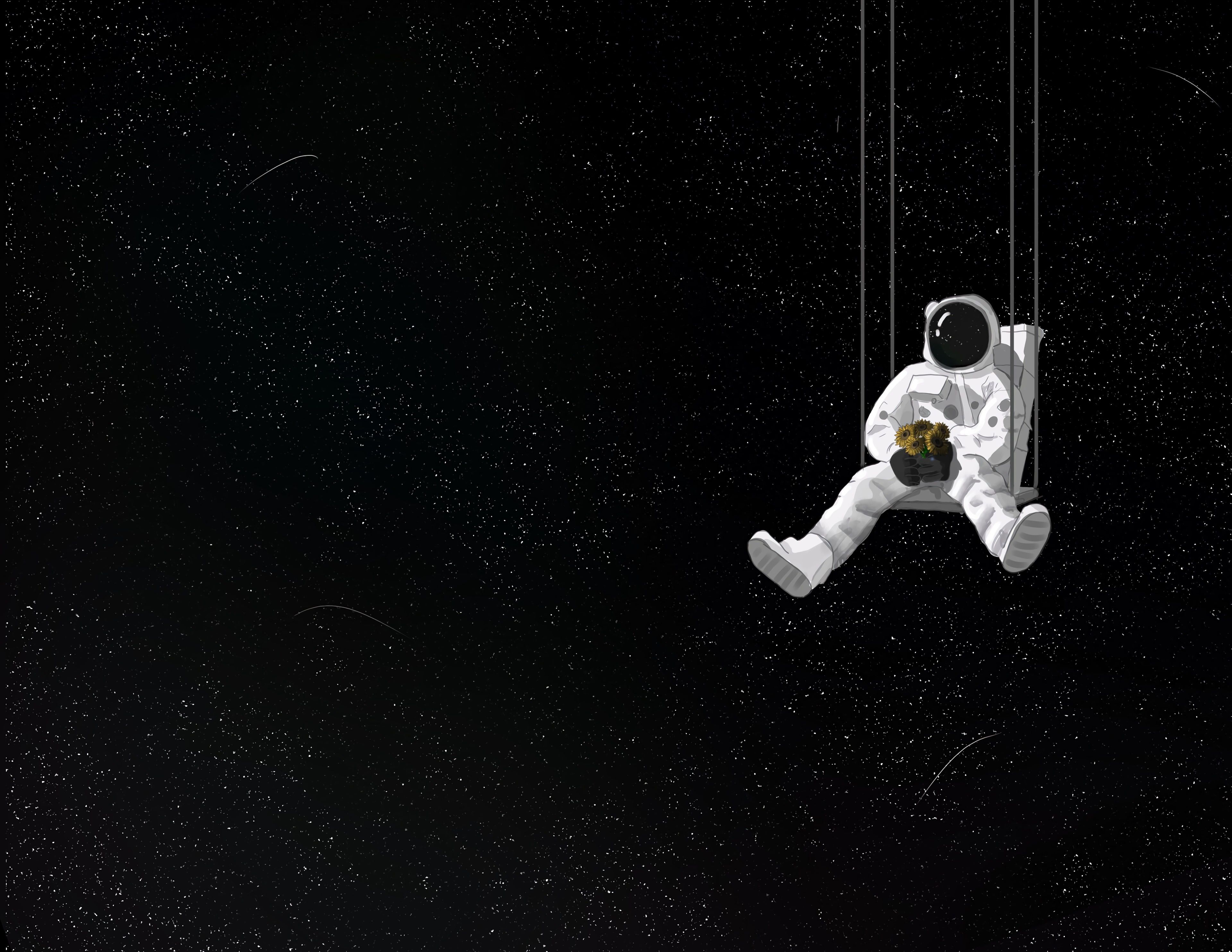 3840x2968 Sci Fi Astronaut 4k Dark Wallpaper, HD