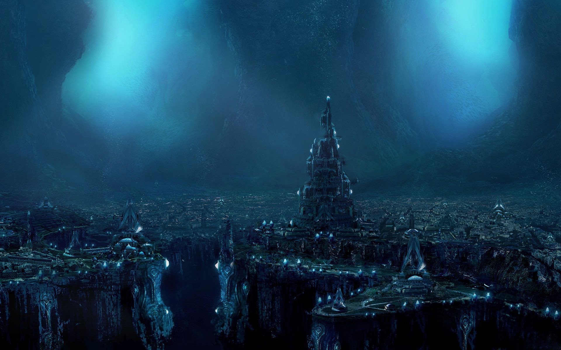 1920x1200 Underwater Atlantis: Dark Fantasy Sci