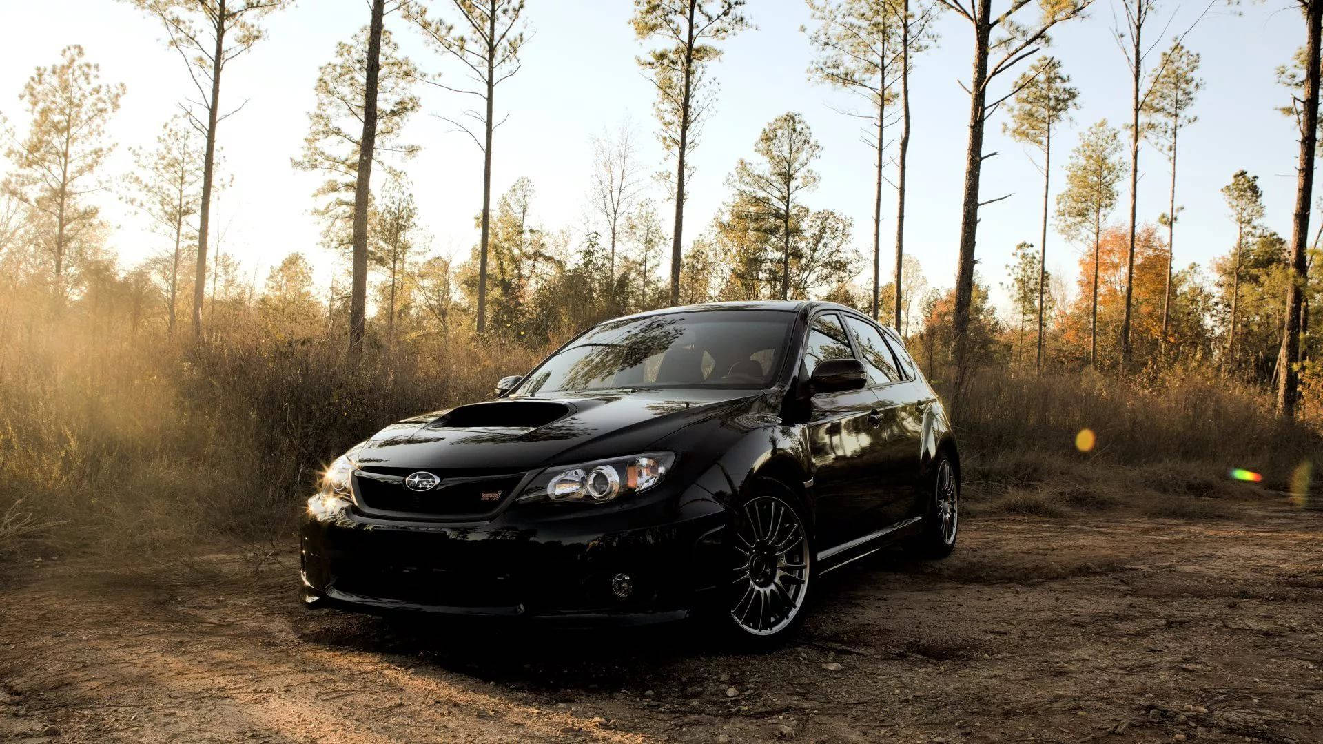 1920x1080 Subaru Impreza In The Woods Wallpaper