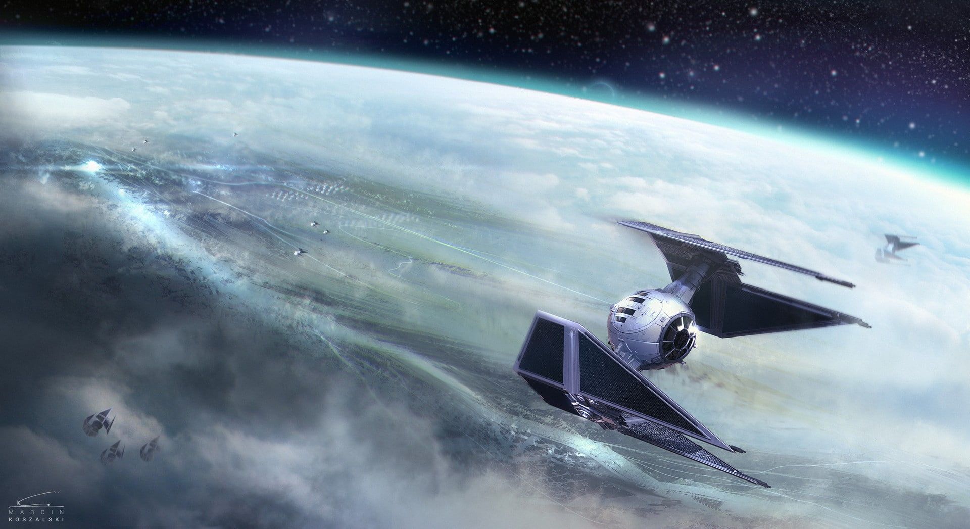 1920x1047 HD wallpaper: TIE Interceptor, space